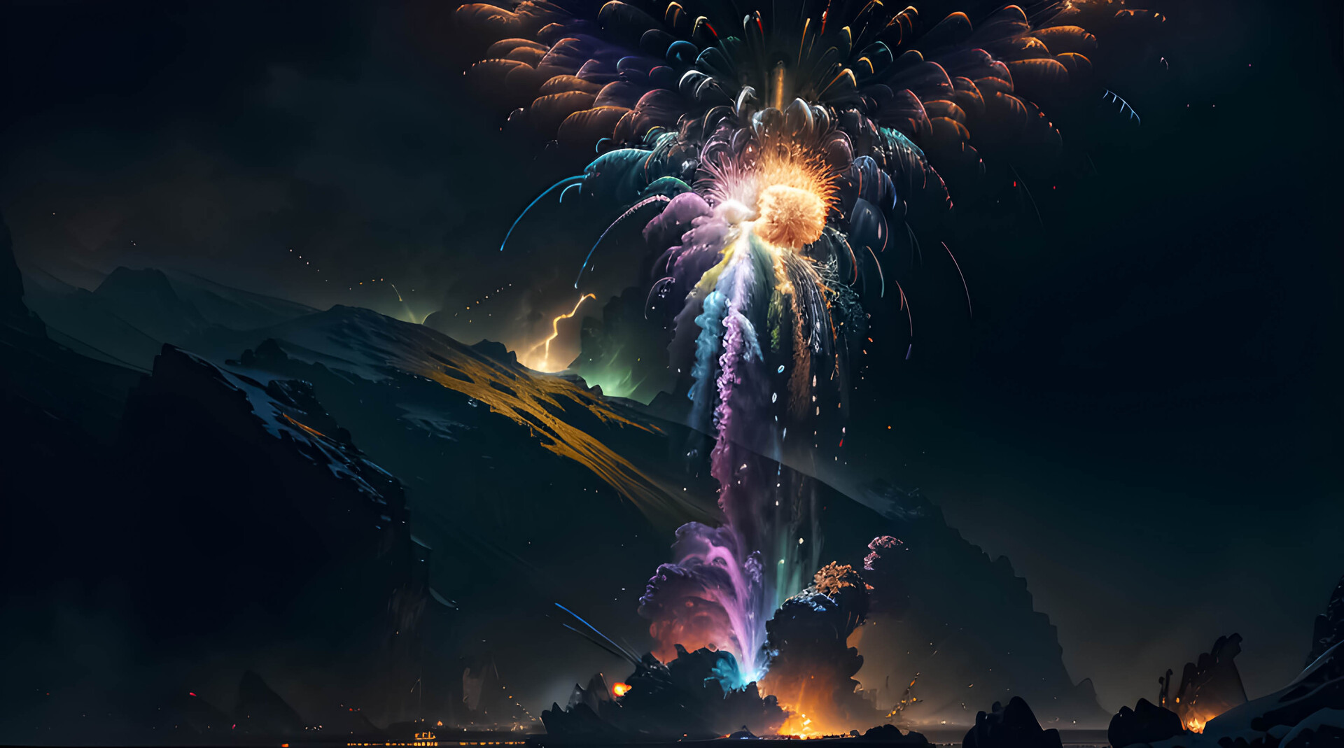 ArtStation Mountain Fireworks