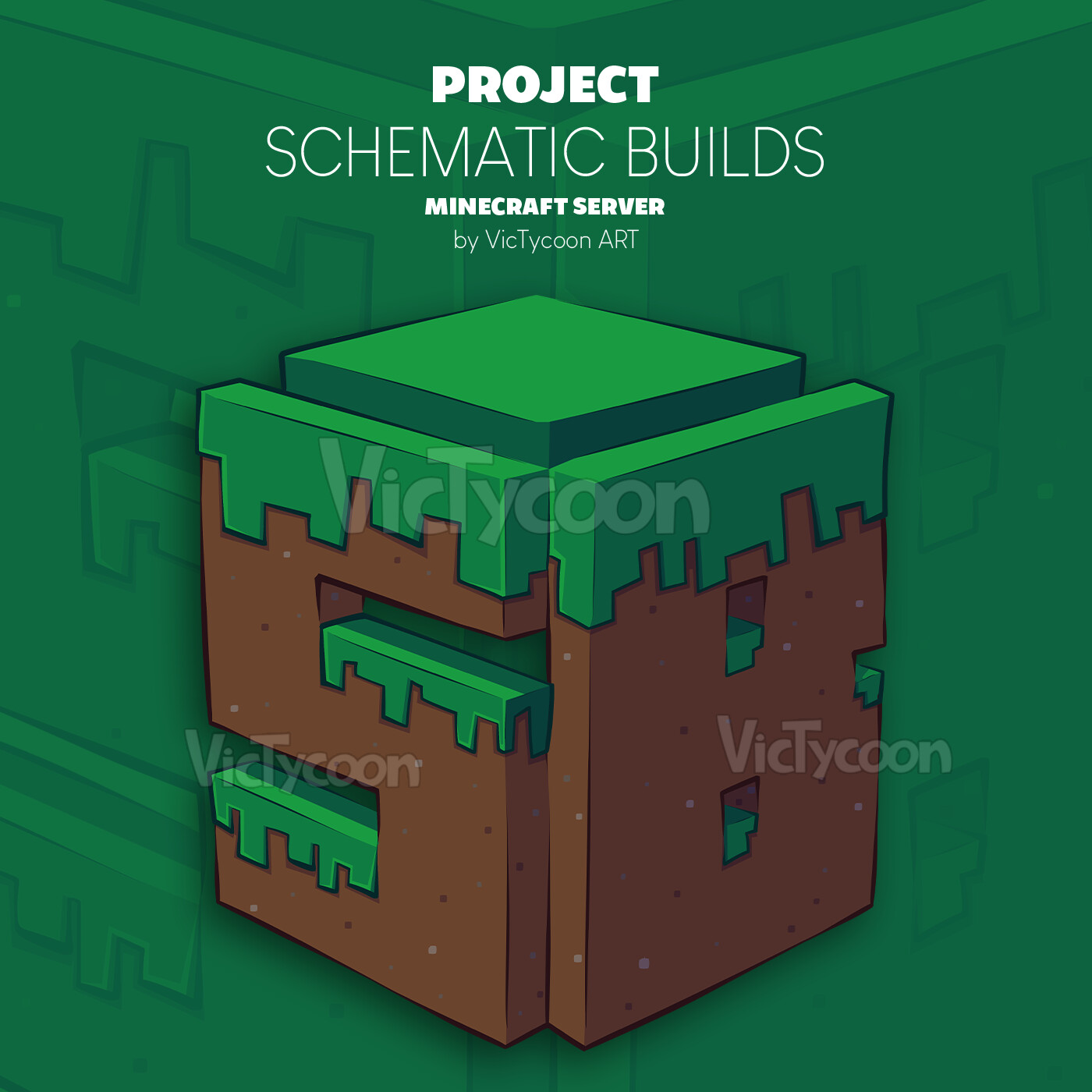 Victycoon art logotipo schematic builds minecraft server 