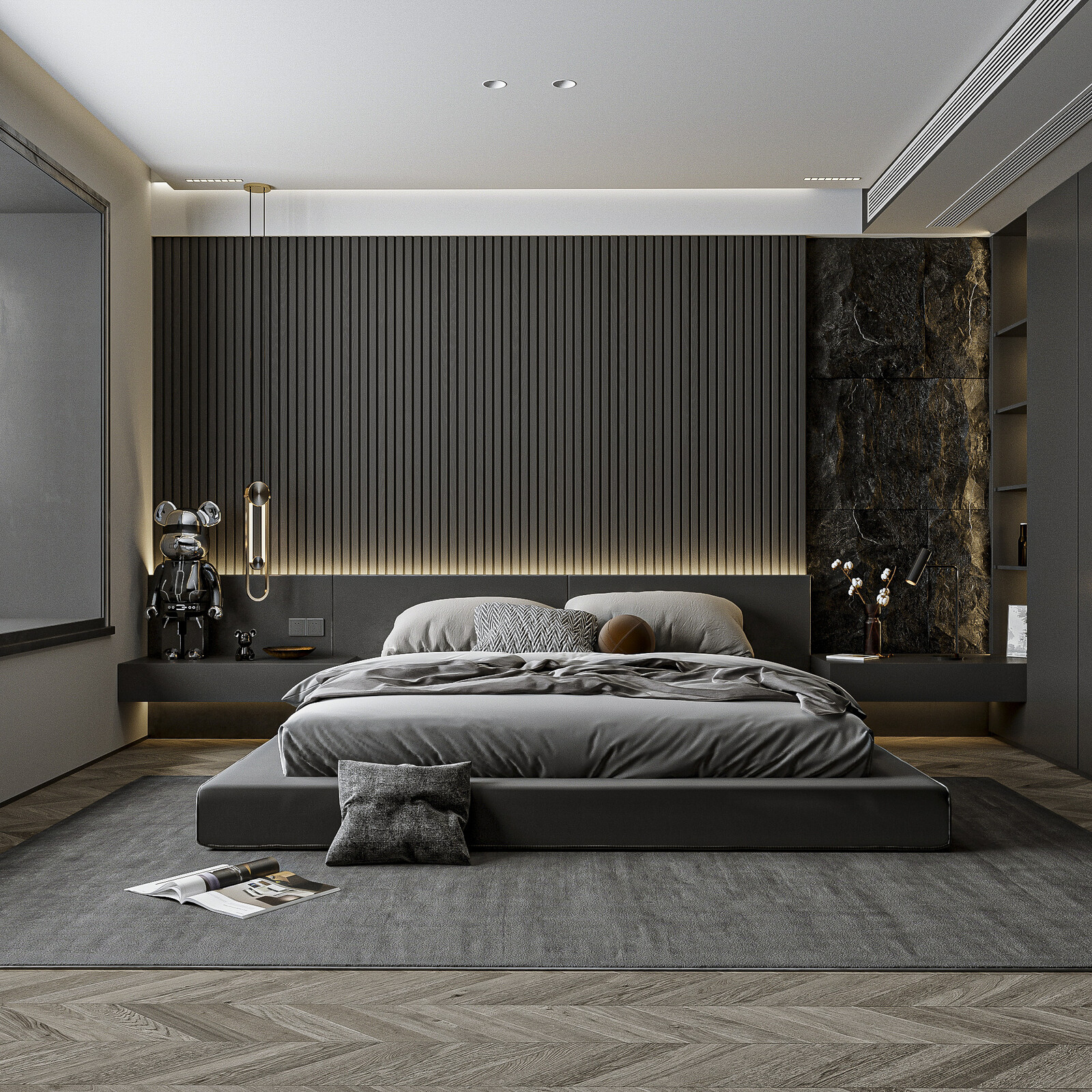 Black modern bedroom 