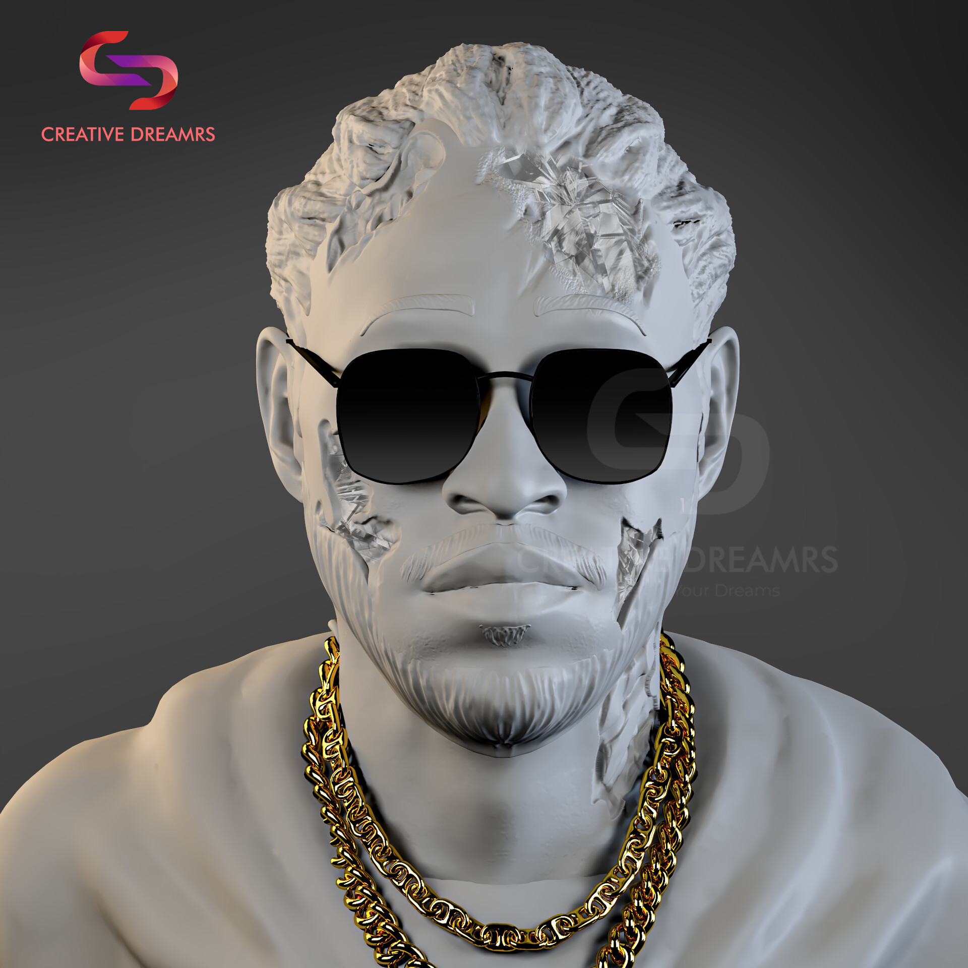 ArtStation 3D Character design of Future Rapper for 3D printing and
