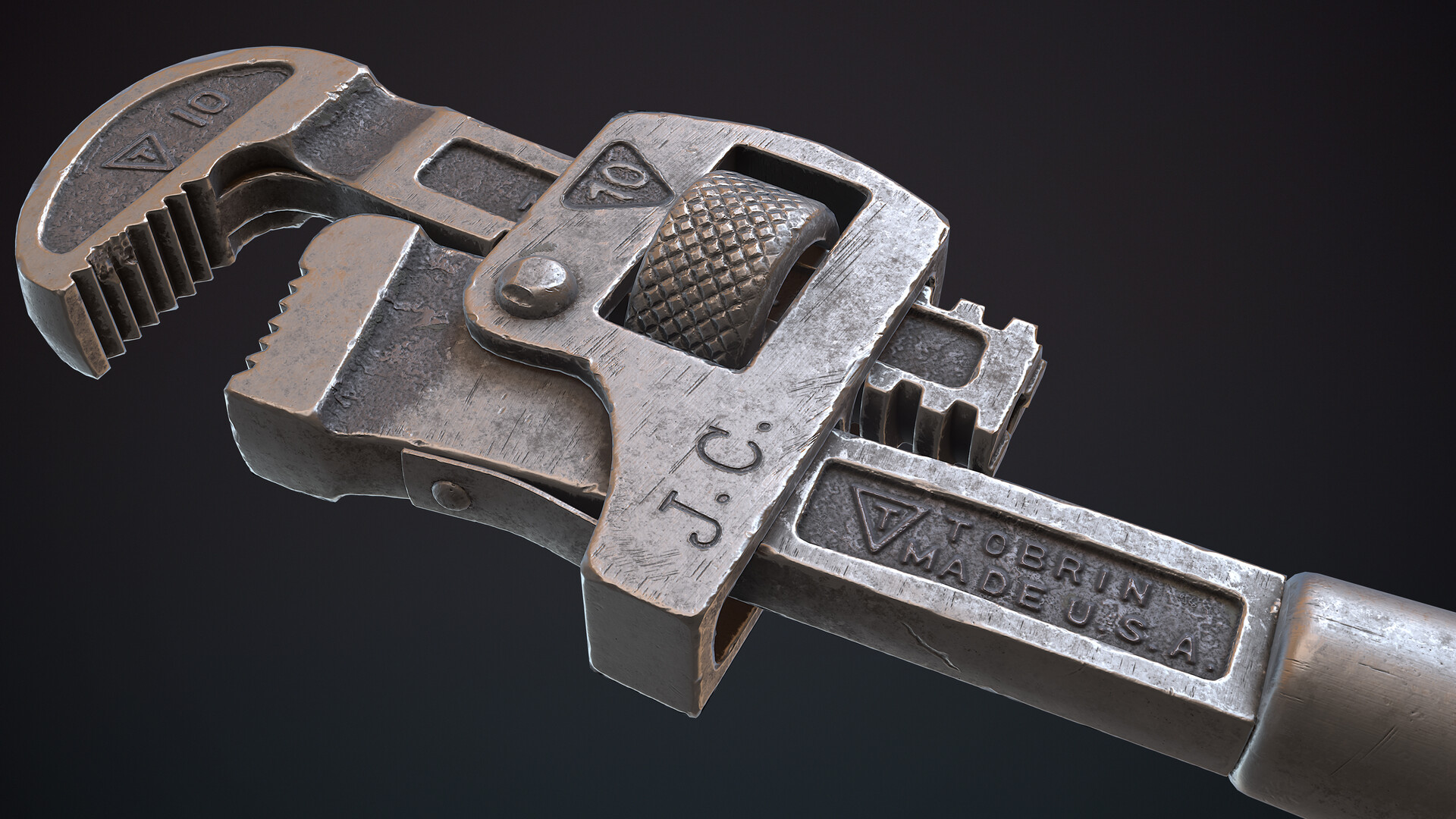 Wooden handle outlet pipe wrench