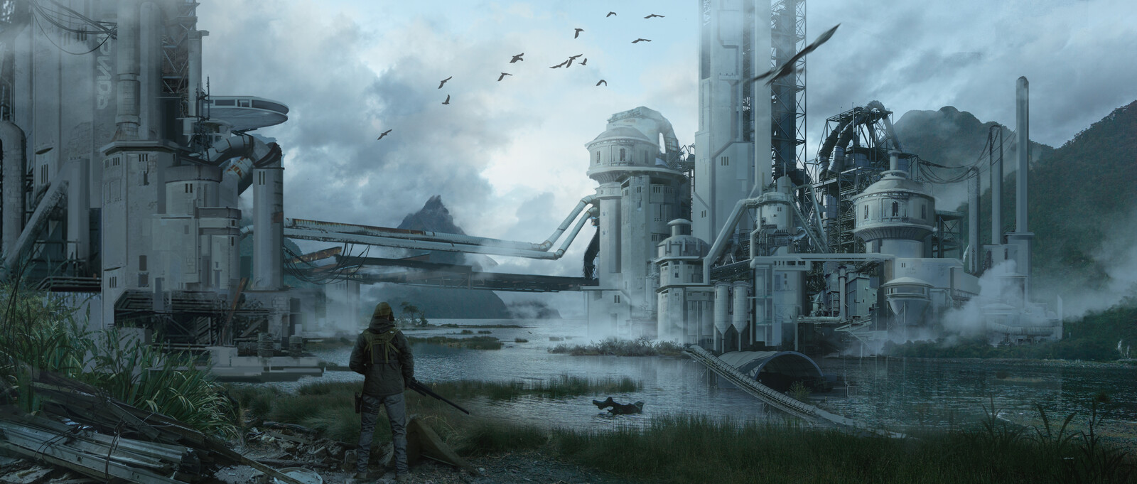Environment concept art: the discovery of the fallen science lab base