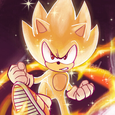 ArtStation - 2023 Art: #103 - Super Sonic (Adventure style)