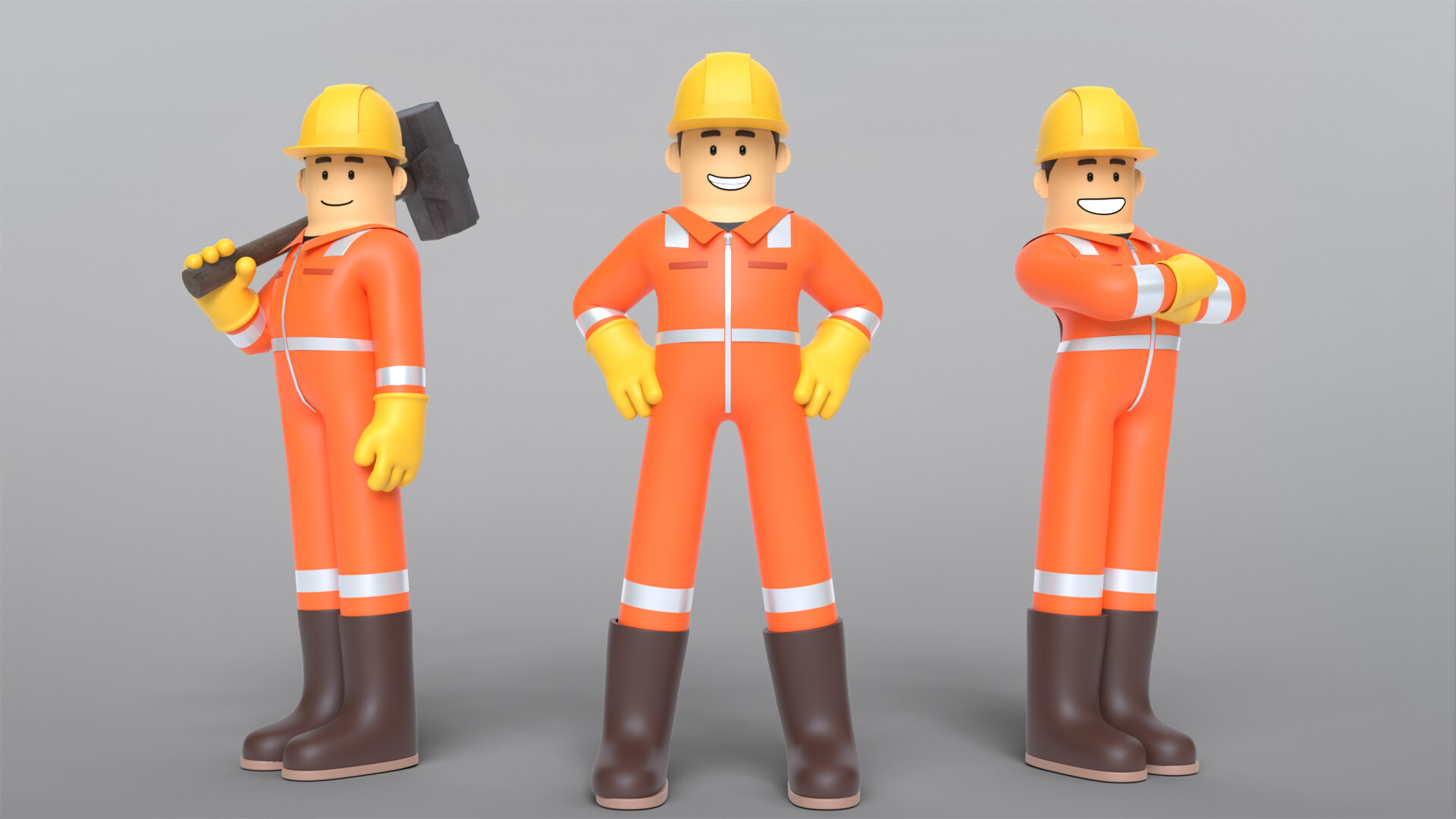 construction worker cartoon characters