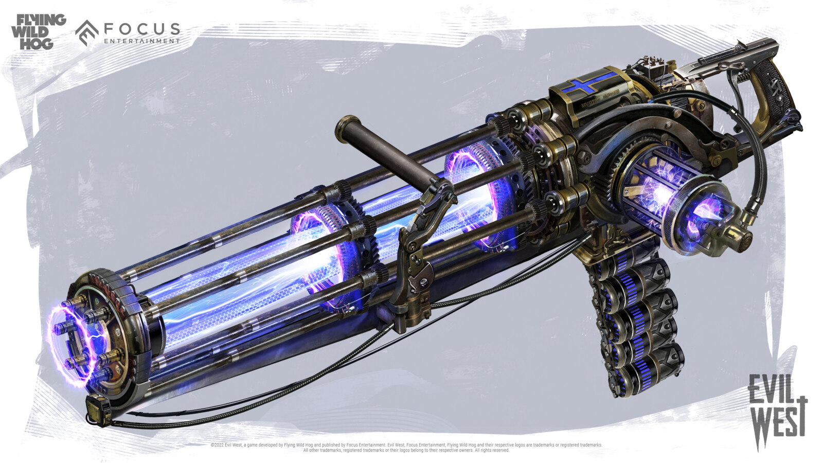 Concept art for electric Gatling gun