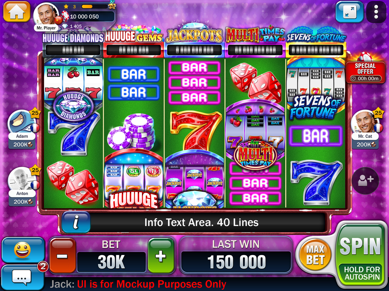 Vegas Classics
Vegas style with mini slot games in the slot.
Artist: Anna Hanusek