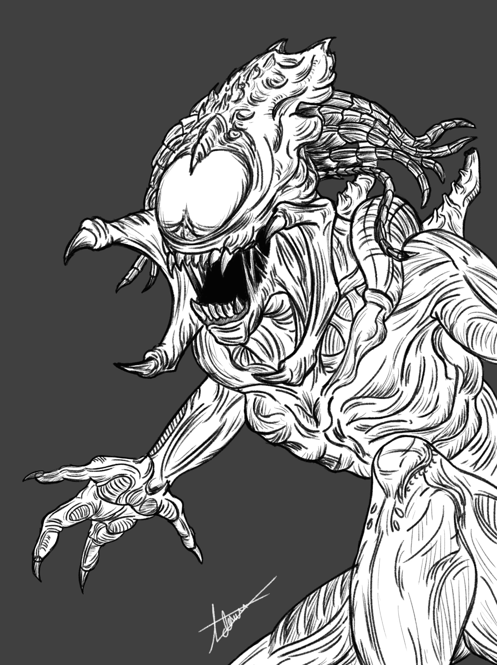 ArtStation - The Predalien (Alien Vs Predator Requiem, Brothers Strause), image size:1920x2567