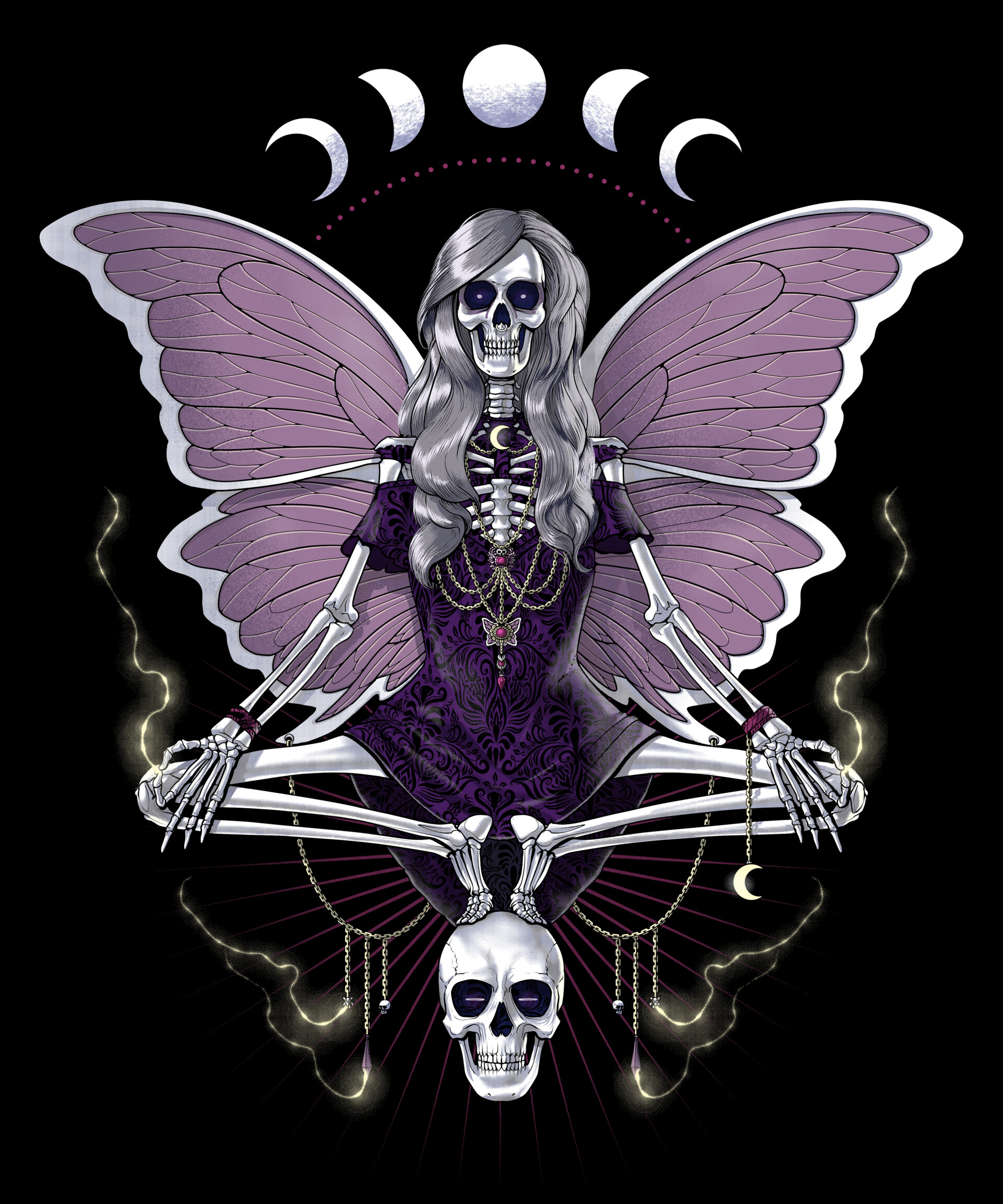 Skeleton Fairy Svg, Skull Svg, Skeleton Svg, Gothic Princess Svg, Tattoo  Svg, Halloween Svg