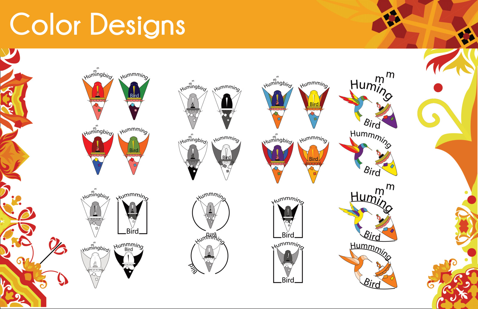 Needing to break up our first project PDF into multiple PNG's to be viewable. This whole project was a wonderful experience. We had to design a brand for our food truck. My chosen food. Tapas. This was for VC - 261. These were the colored versions