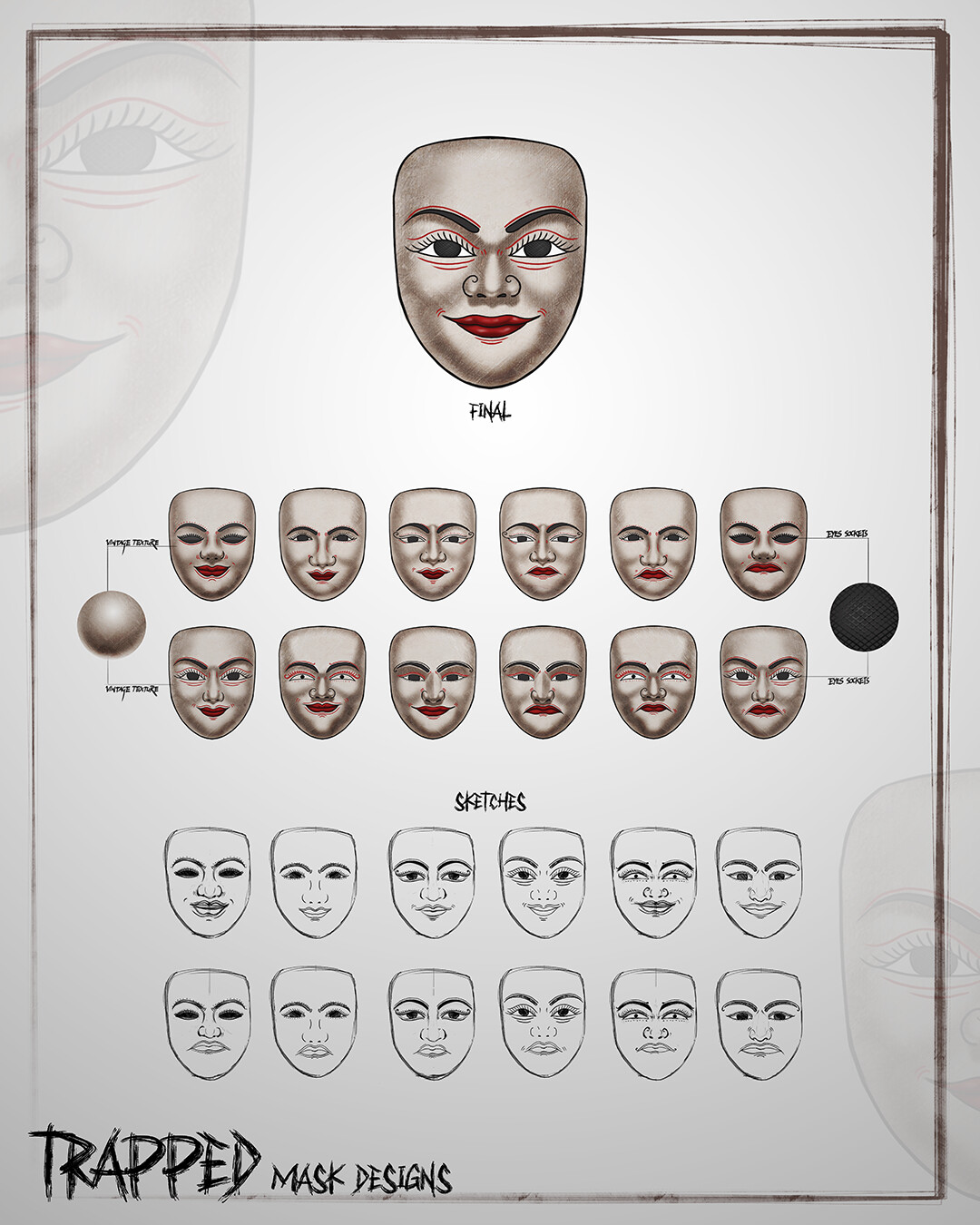 ArtStation - TRAPPED(ဗလာစာအုပ်)Series, Mask Designs