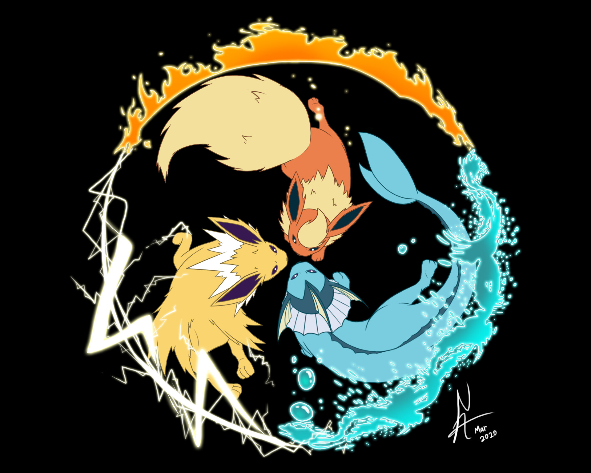 ArtStation Eeveelution Wallpaper Design