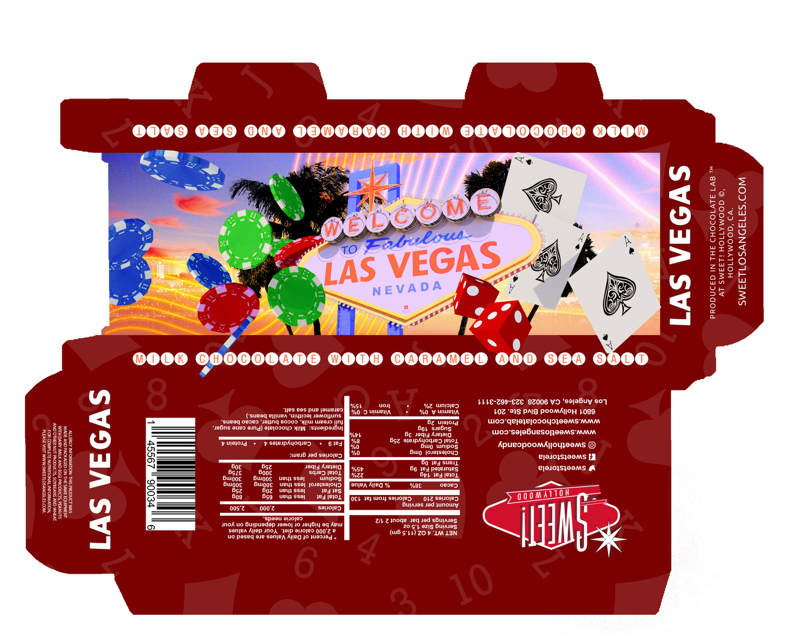 Las Vegas Chocolate bar box design