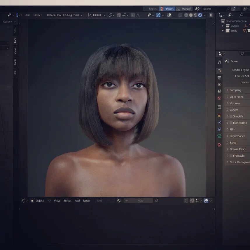 Artstation hyper realistic portrait in blender