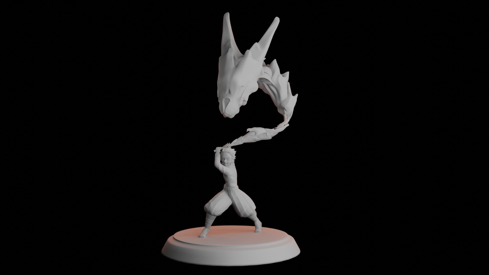 TANJIRO sun halo dragon 3d print model DEMON SLAYER