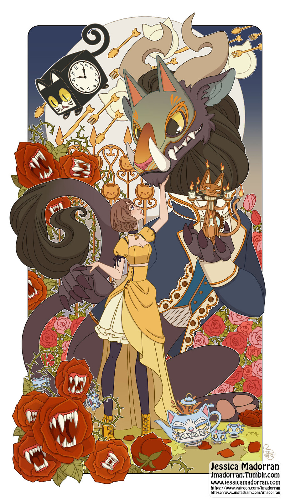 June 2023 Patreon - Twisted Beauty and the Beast Illustration