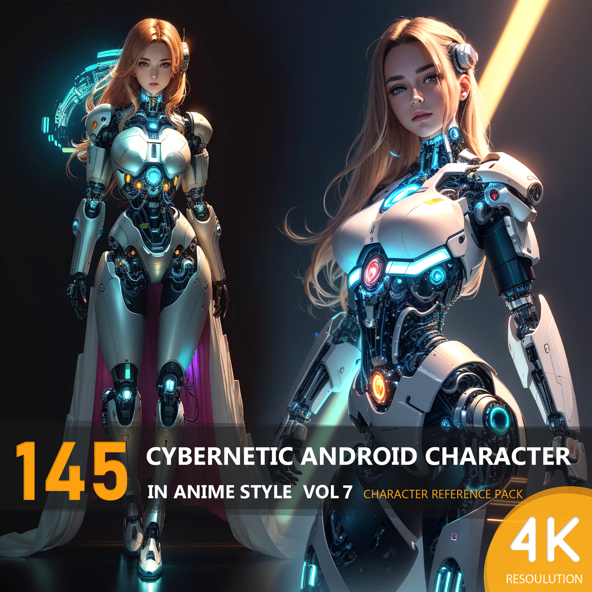 ArtStation - Cybernetic Android Characters In Anime Style Vol7-4K ...