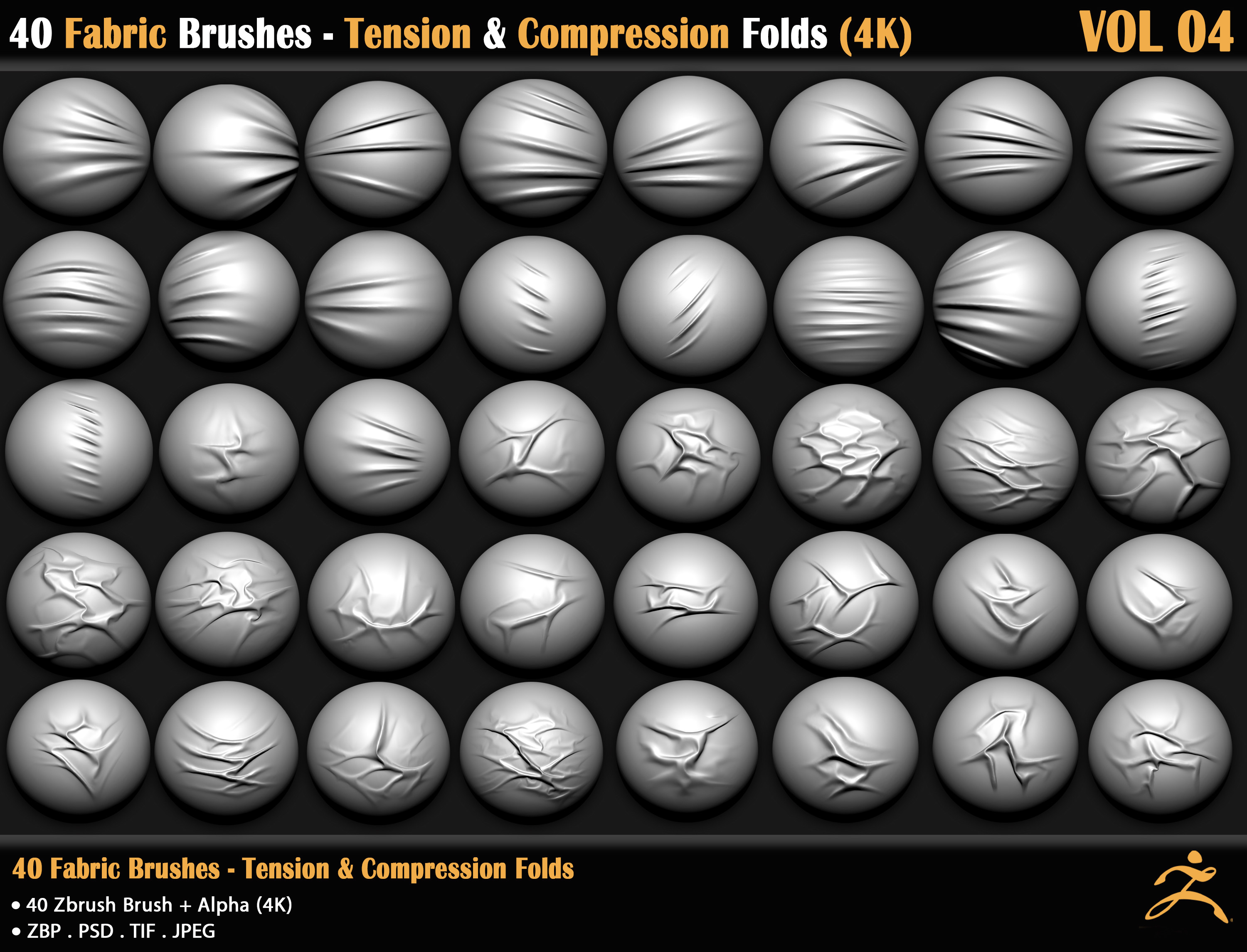 mohamad shalibaik - 40 Fabric Brushes - Tension & Compression Folds ...