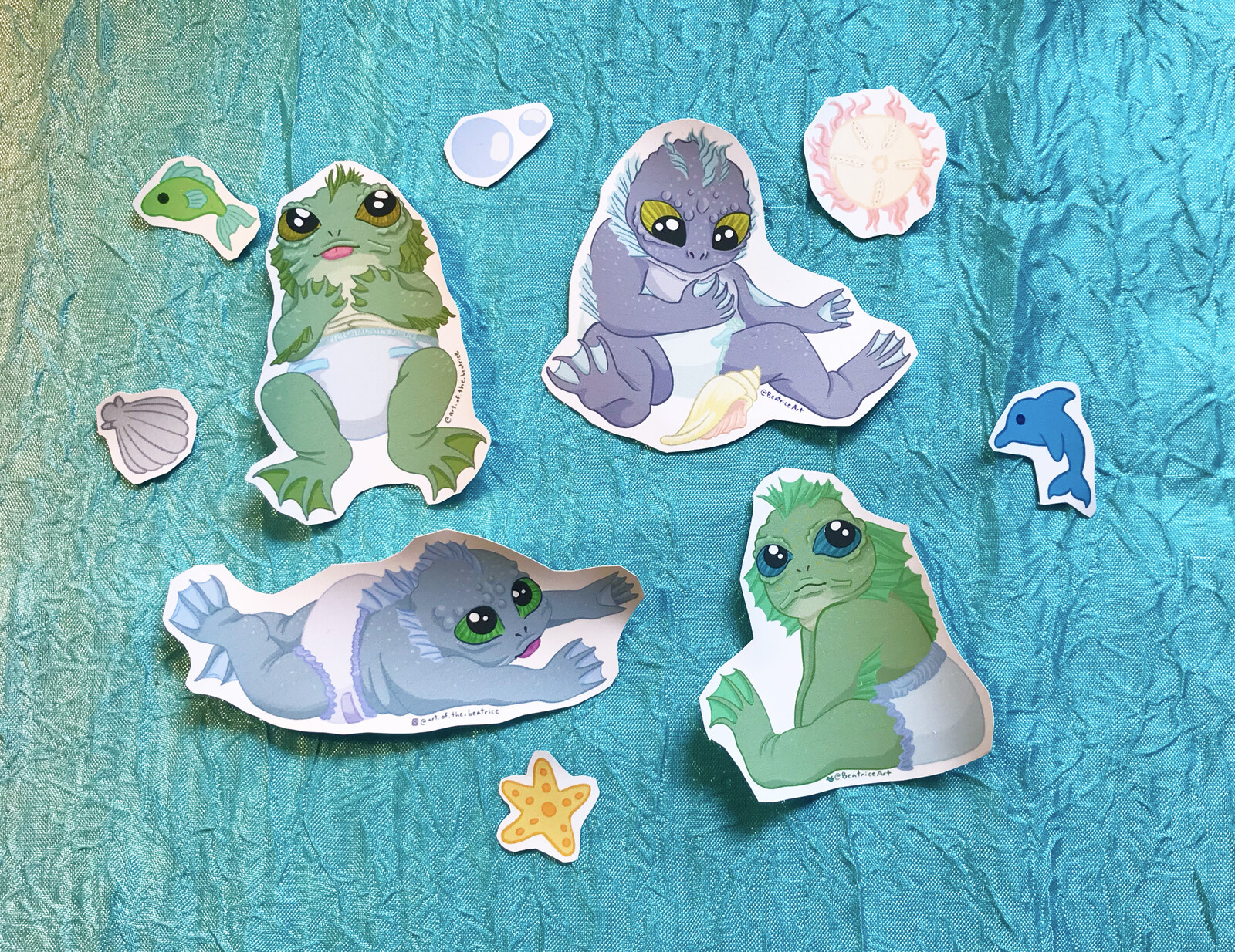 the full set of all 4 fishbabies