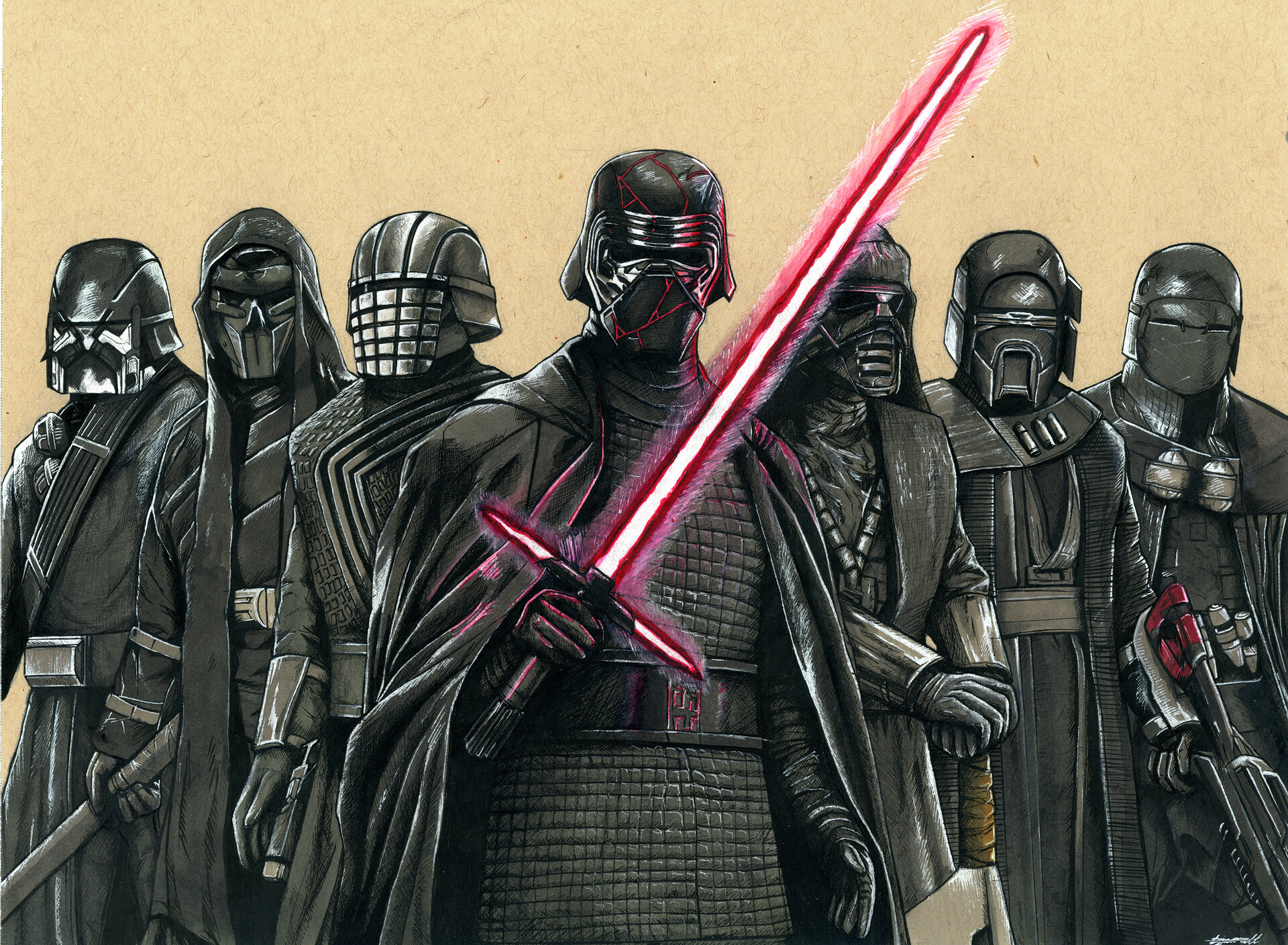 ArtStation - Kylo Ren - The Knights of Ren Pen Art Illustration