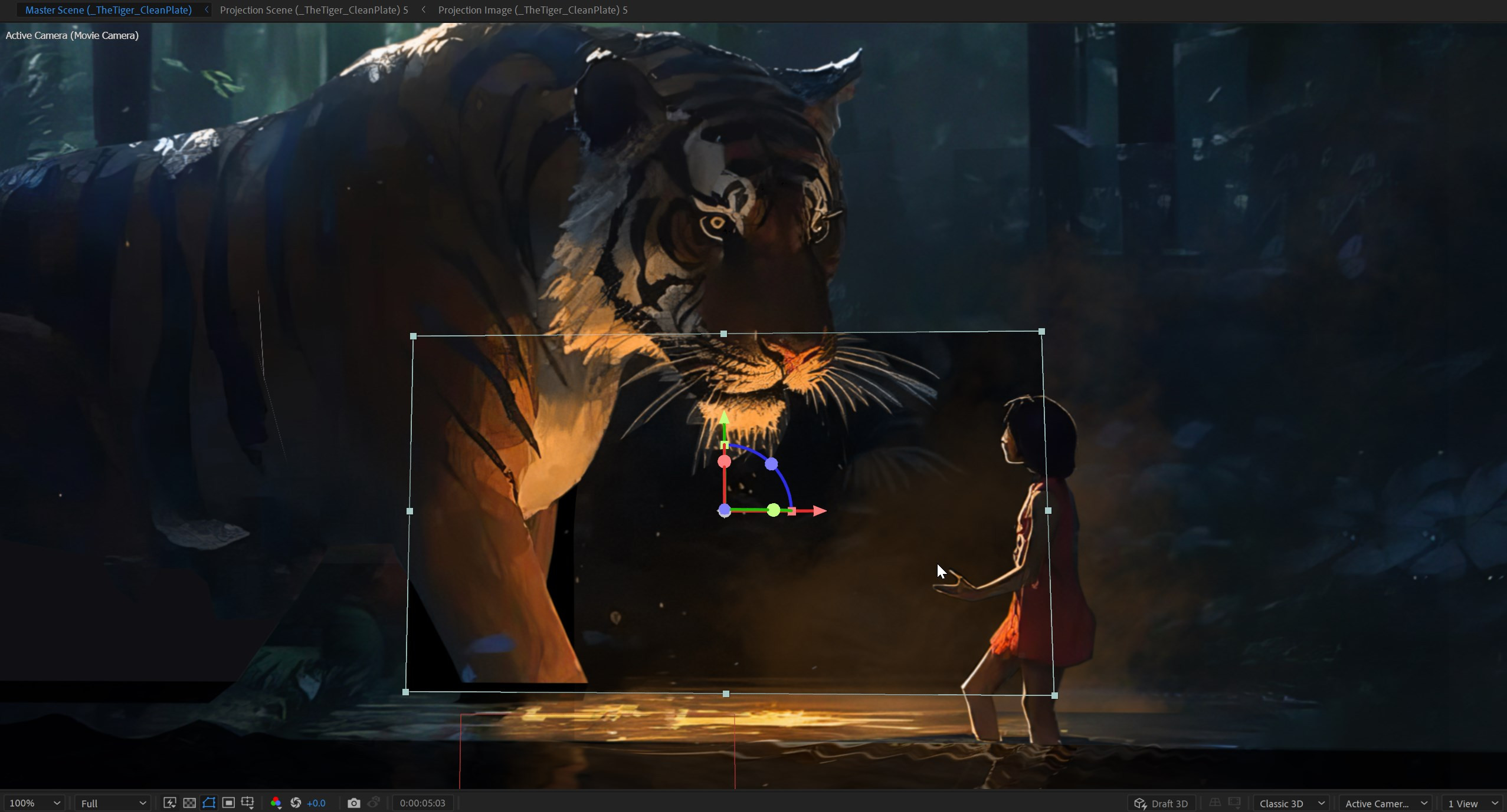 The boy stood next to the big cat, nervous and unsure of what to do. He was lost in the jungle, and the tiger could have easily kill him.