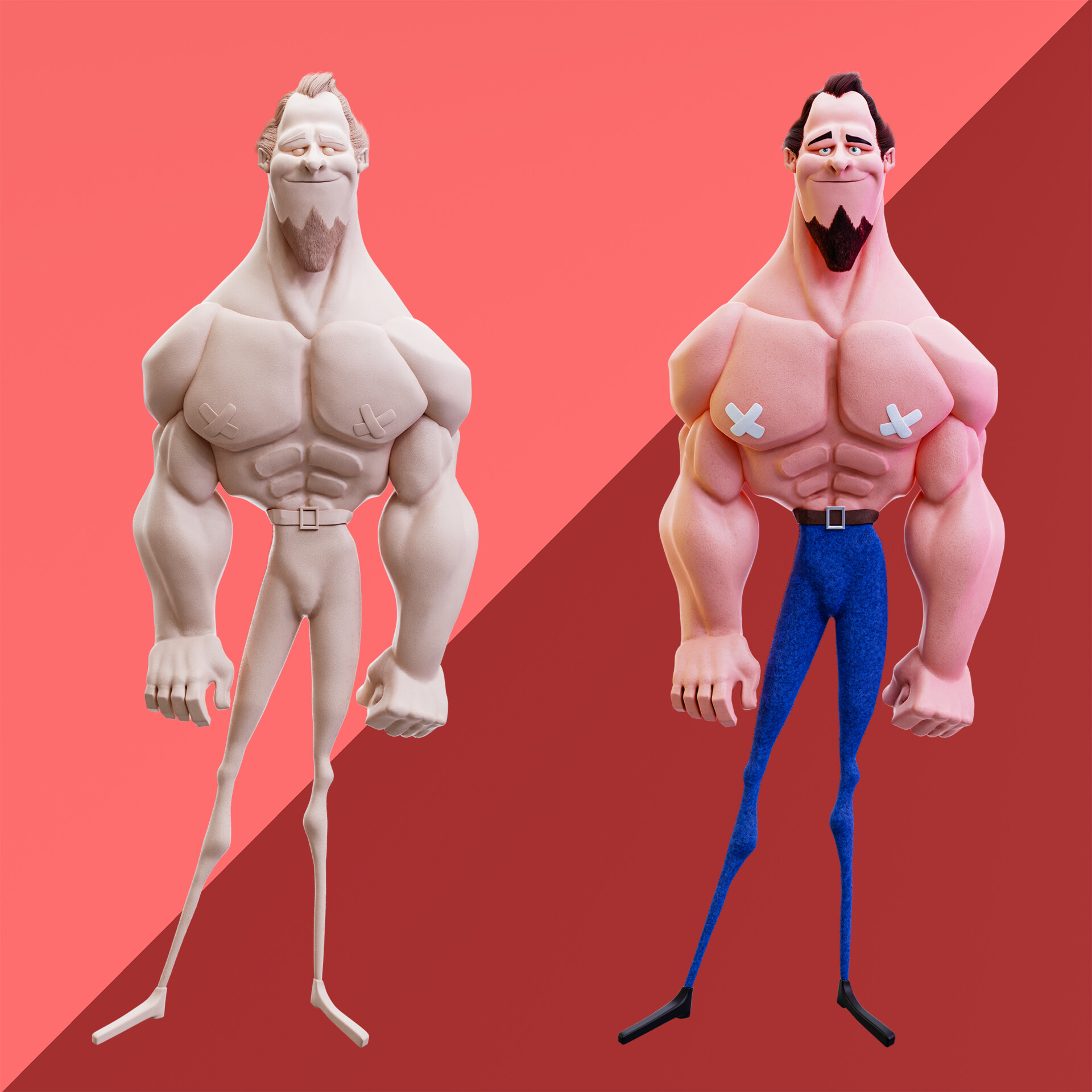 3D model Gym Bro - Muscular man fitness crossfit VR / AR / low