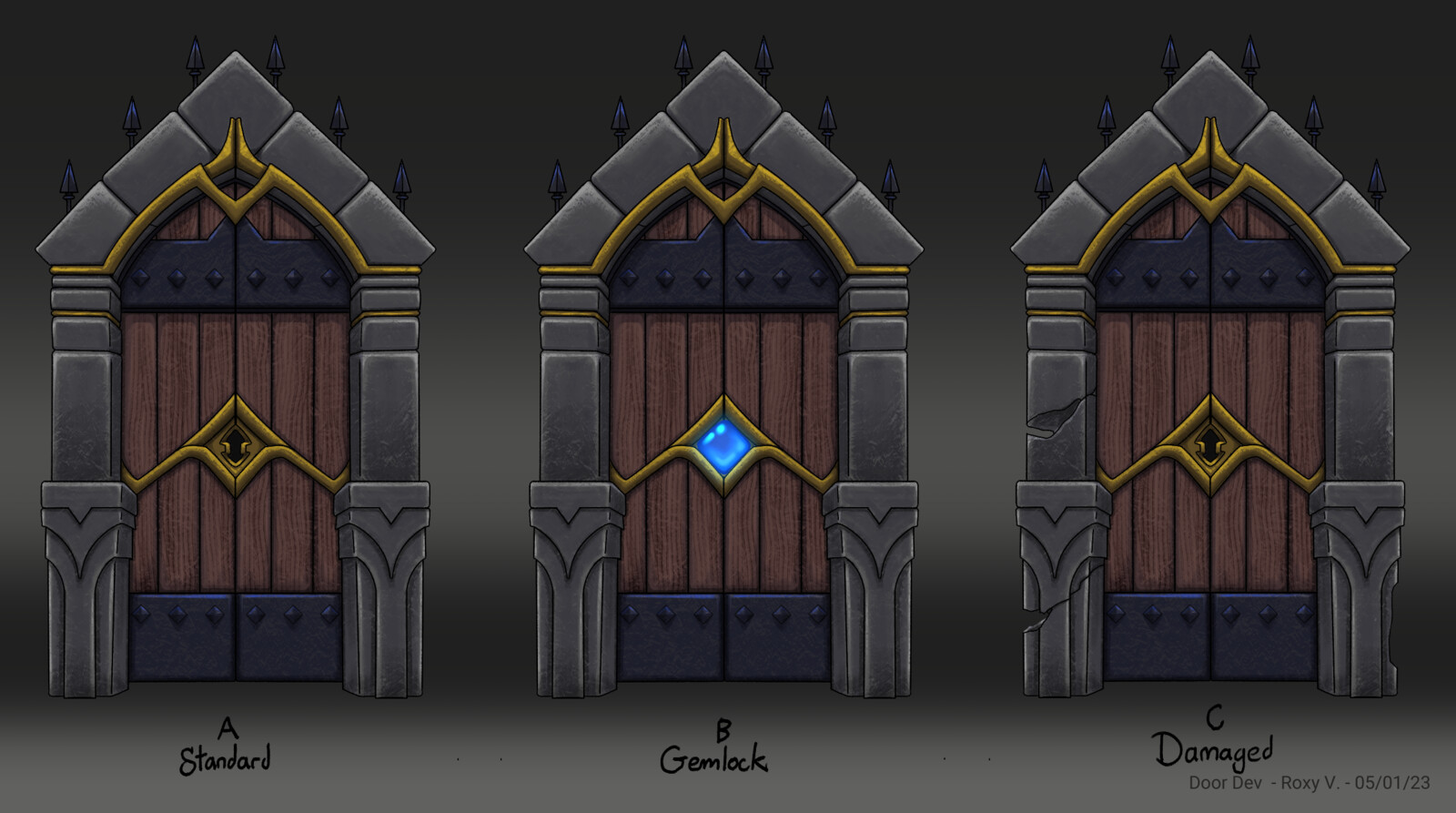 Final door development to be handed off to modeler.