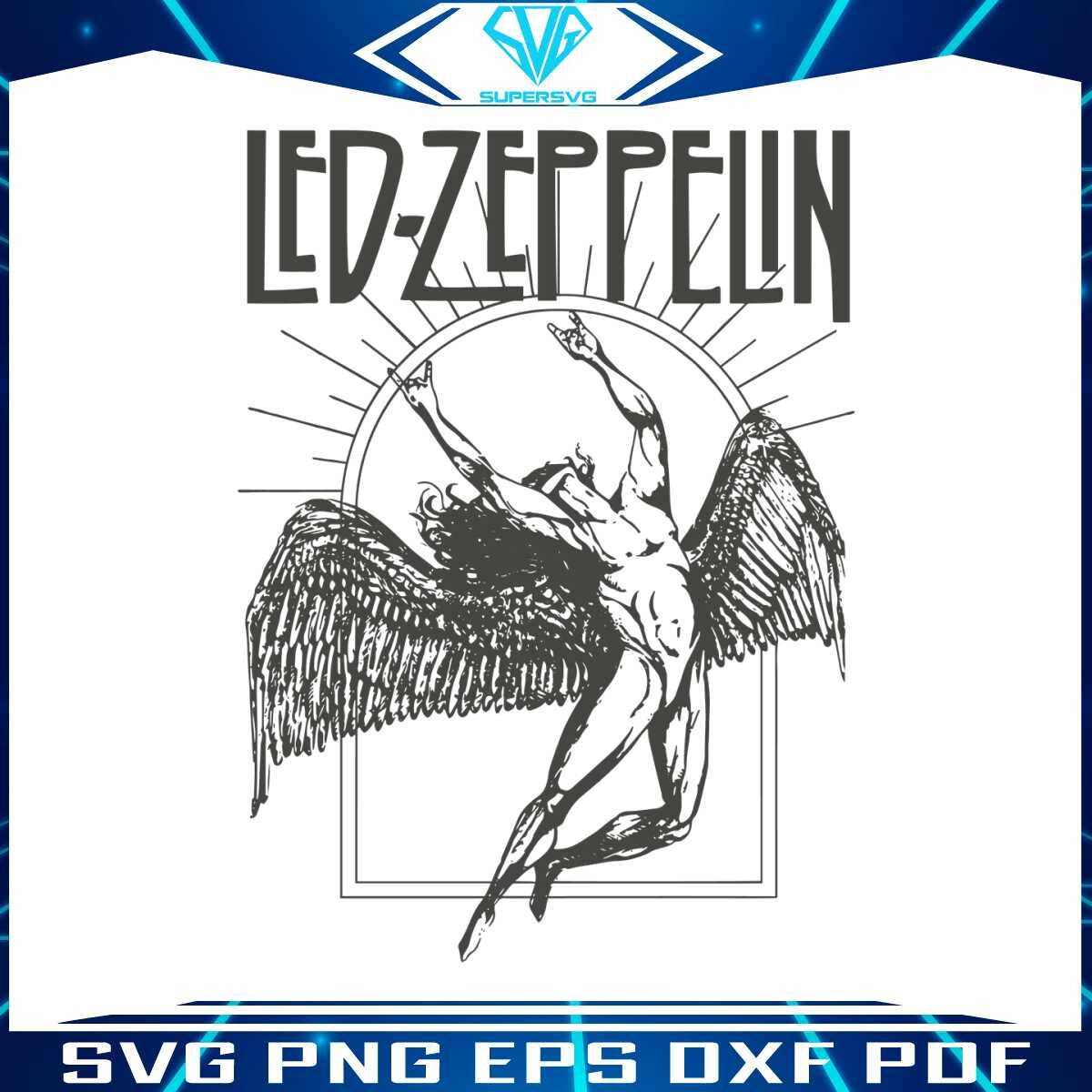 ArtStation Led Zeppelin Tour Distressed 70s Music Concert SVG Digital