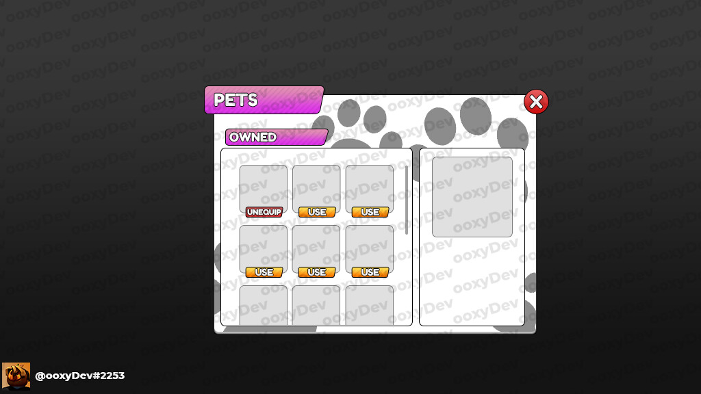 ArtStation - Pet Inventory UI Commission roblox