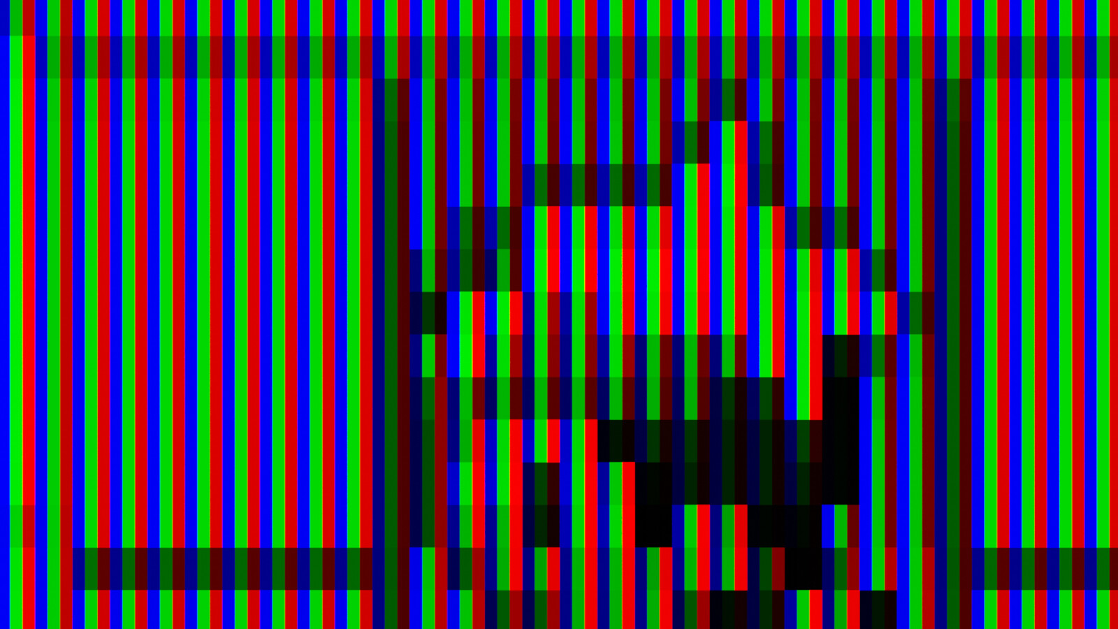 The material nodes for Blender pixelate the vectors for any image/texture, then separate out the red, green, and blue values of each pixel to create a procedural LED screen-like image made up of only those colors.