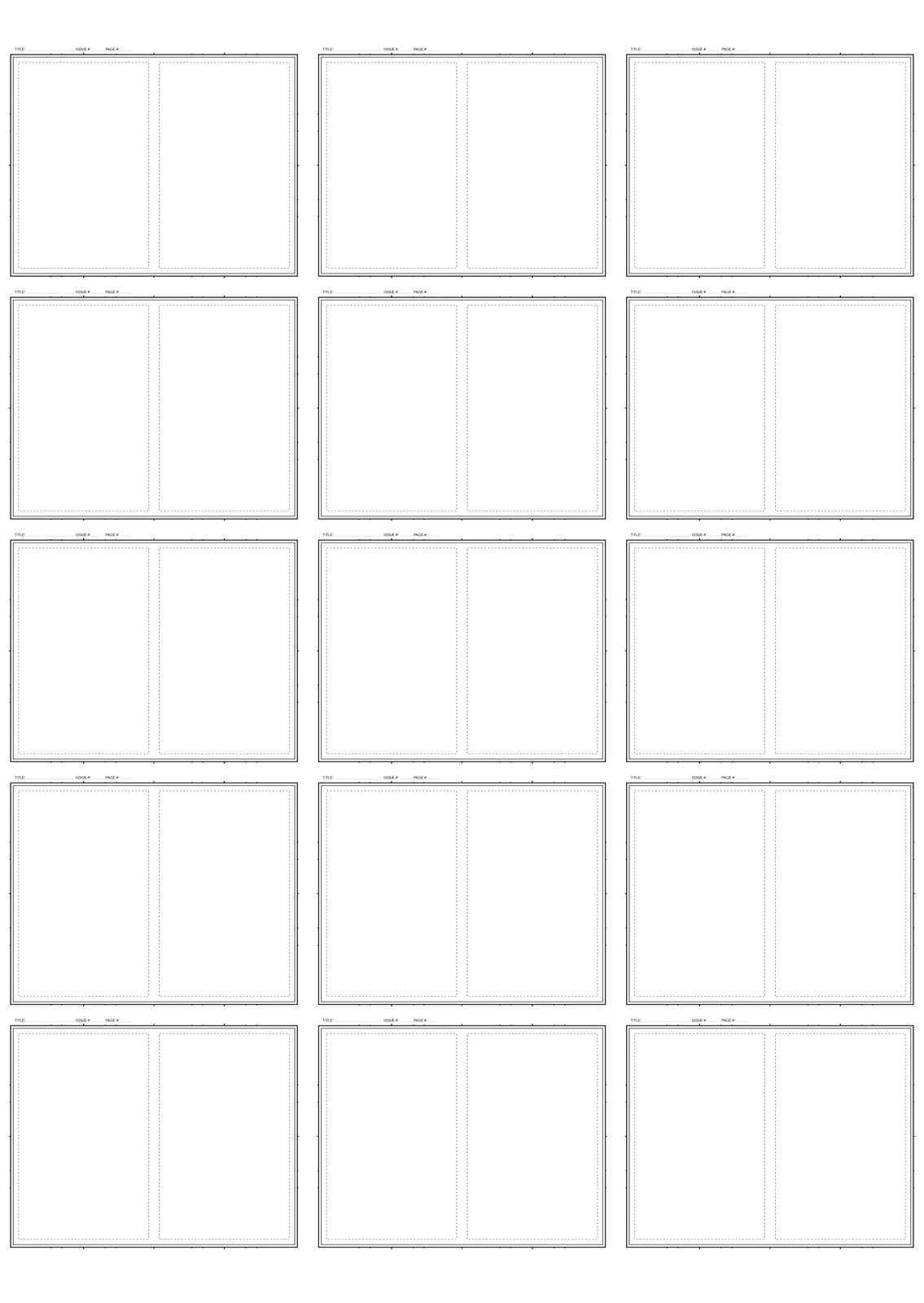 thumbnails - american comic double page template (DIN A4)