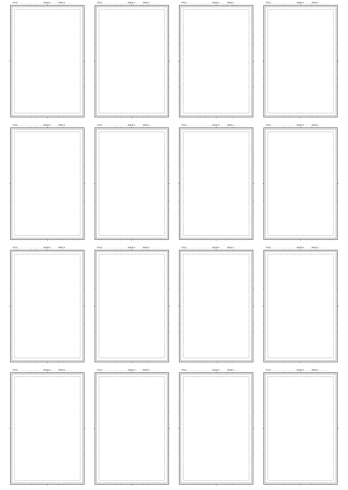 thumbnails - american comic single page template (DIN A4)