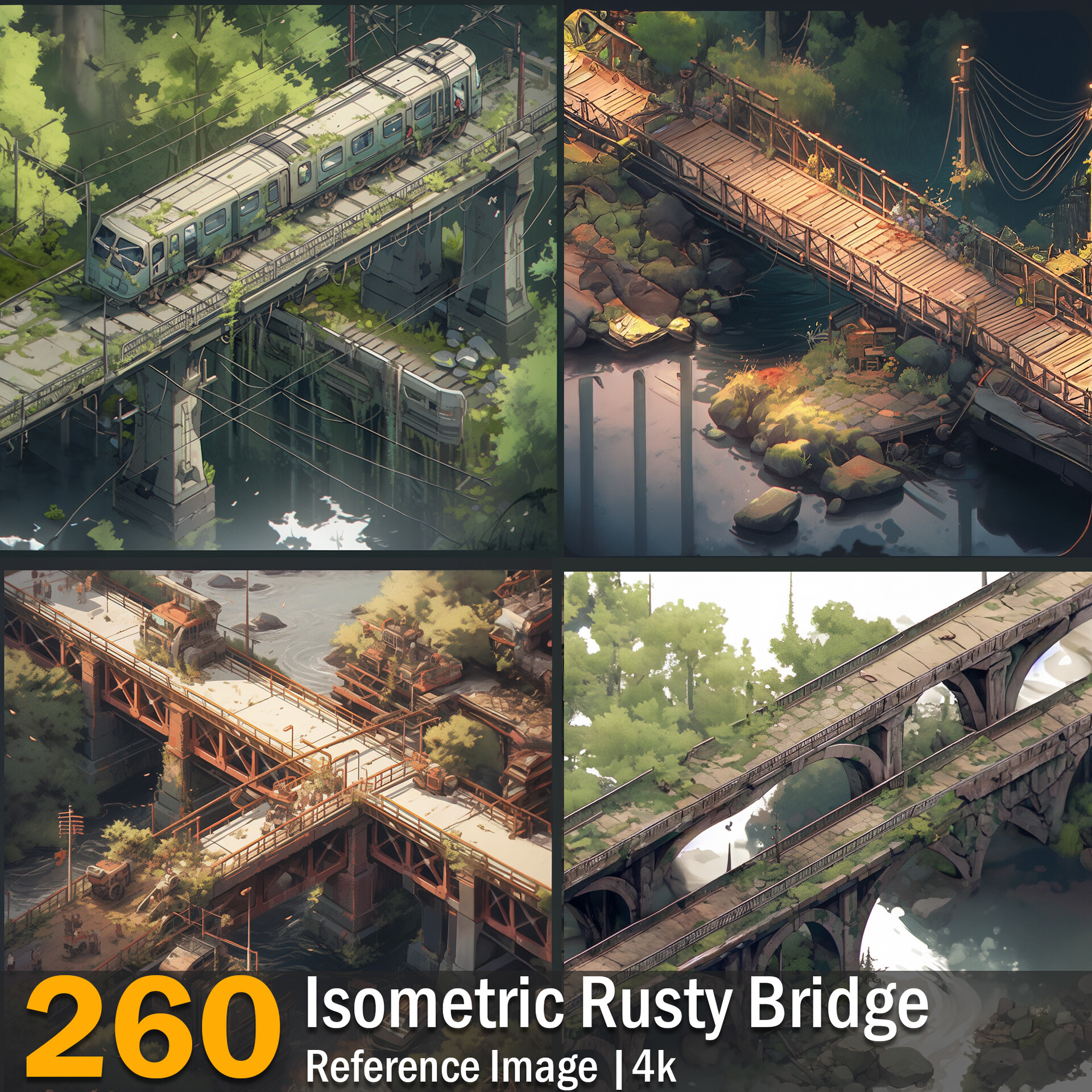 ArtStation - Isometric Rusty Bridge | Reference Images | 4K