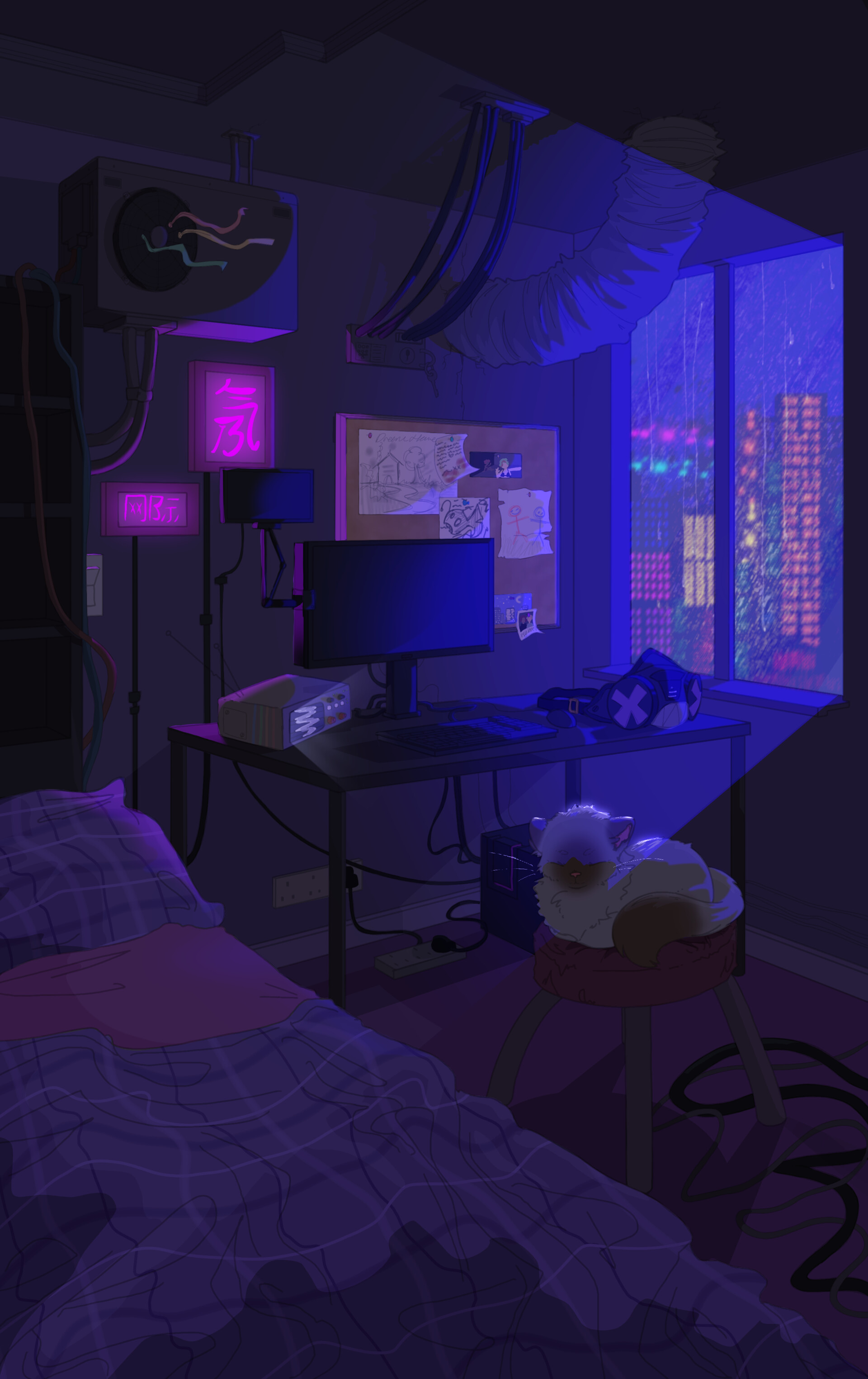 ArtStation - cyberpunk bedroom