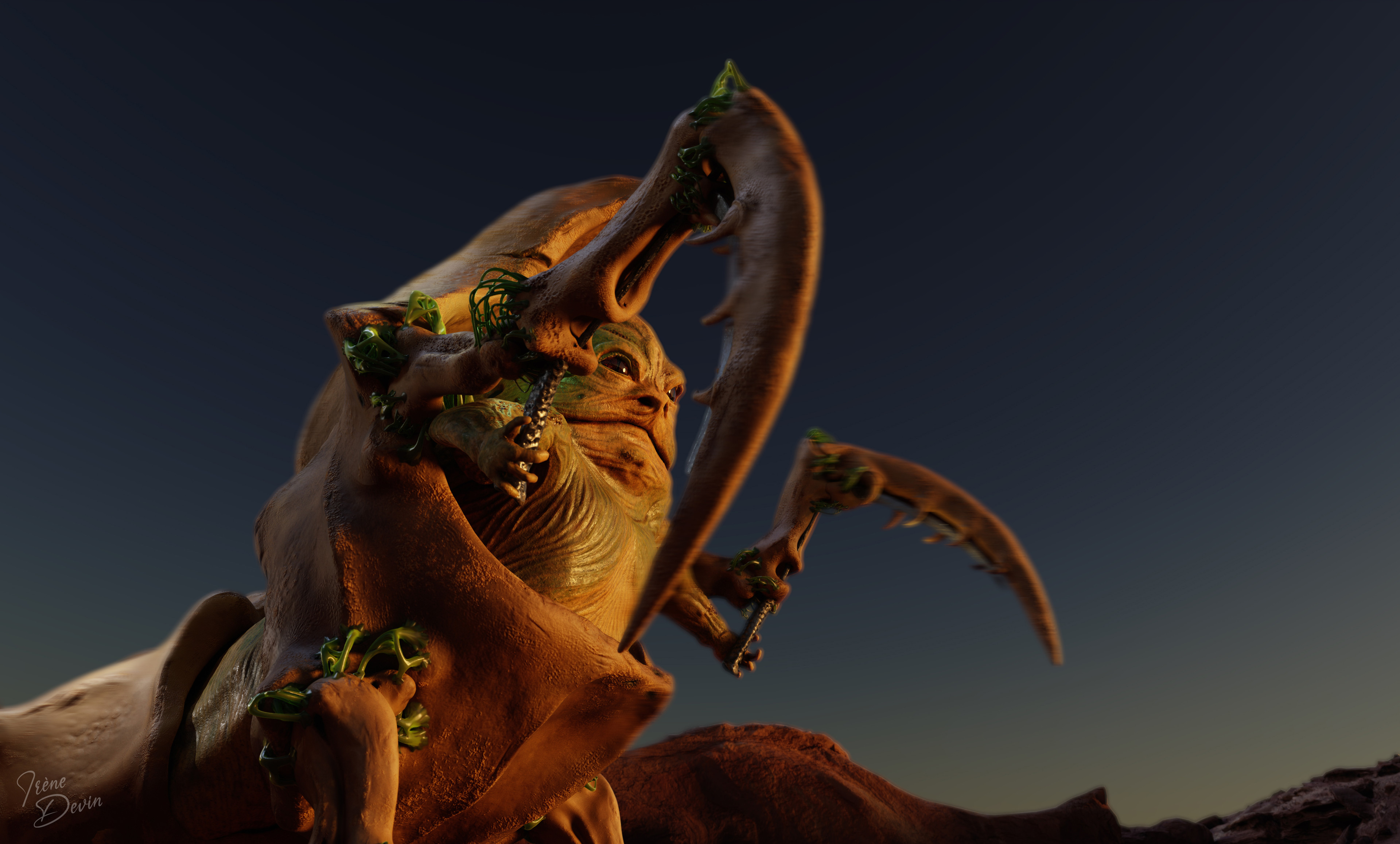 Xinoehp the Hutt marmoset render