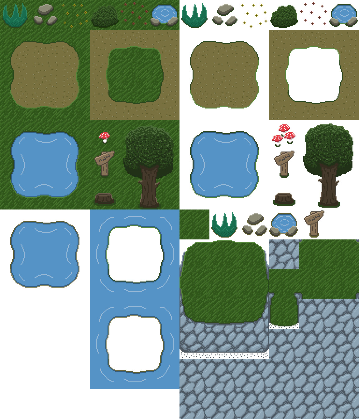 ArtStation - Grass Pixel Art Tile Set