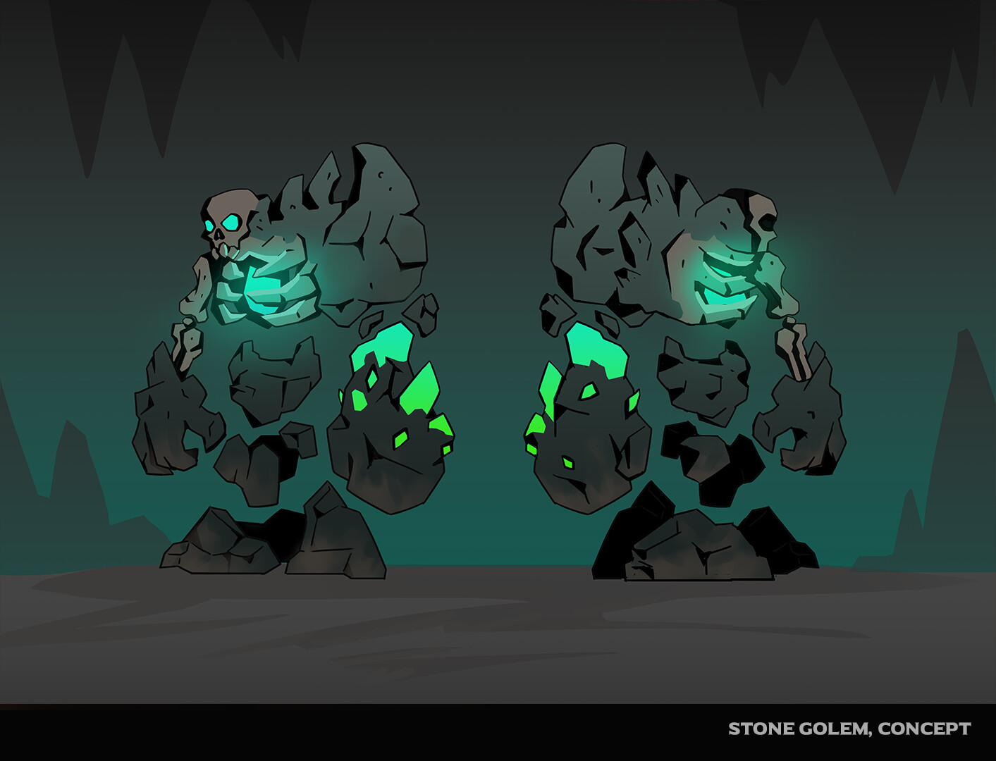 Initial concept art for the golem