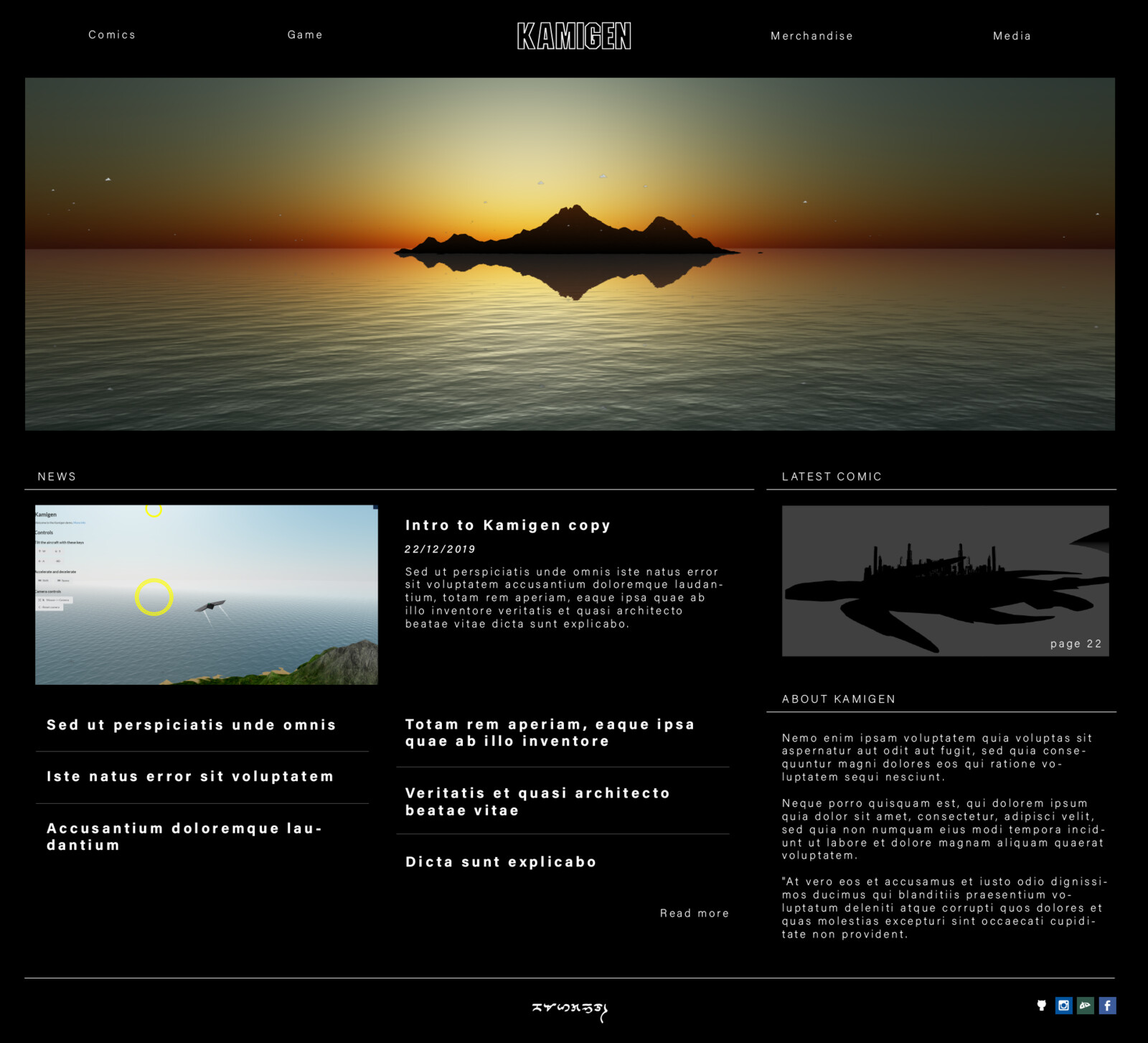 Website design for the project made with Adobe Illustrator.
