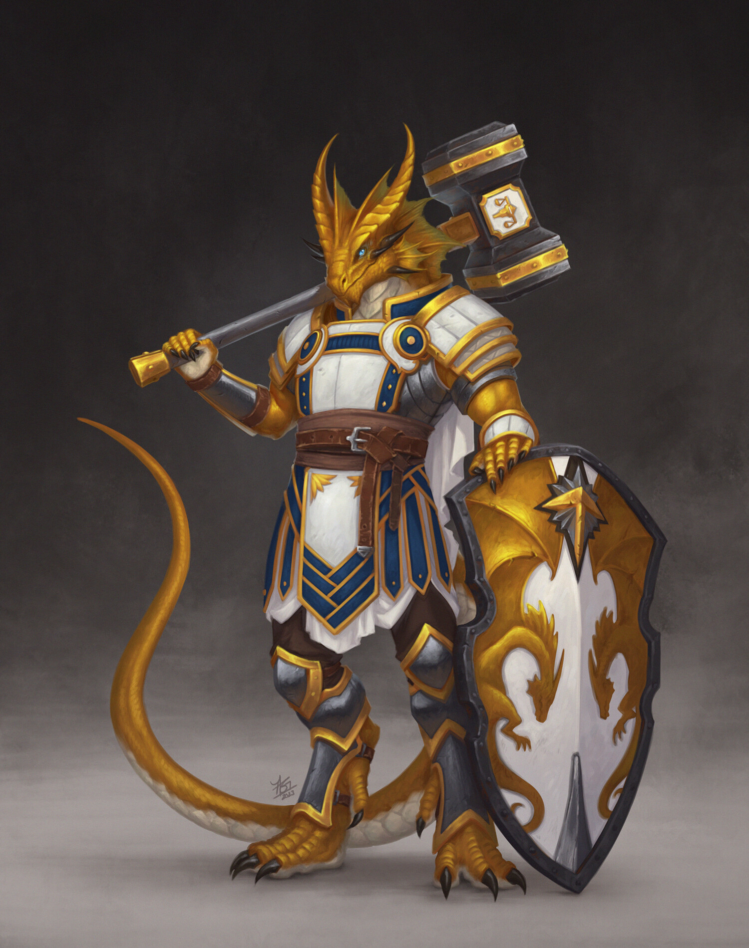 ArtStation Eelan, Dragonborn Paladin of Týr