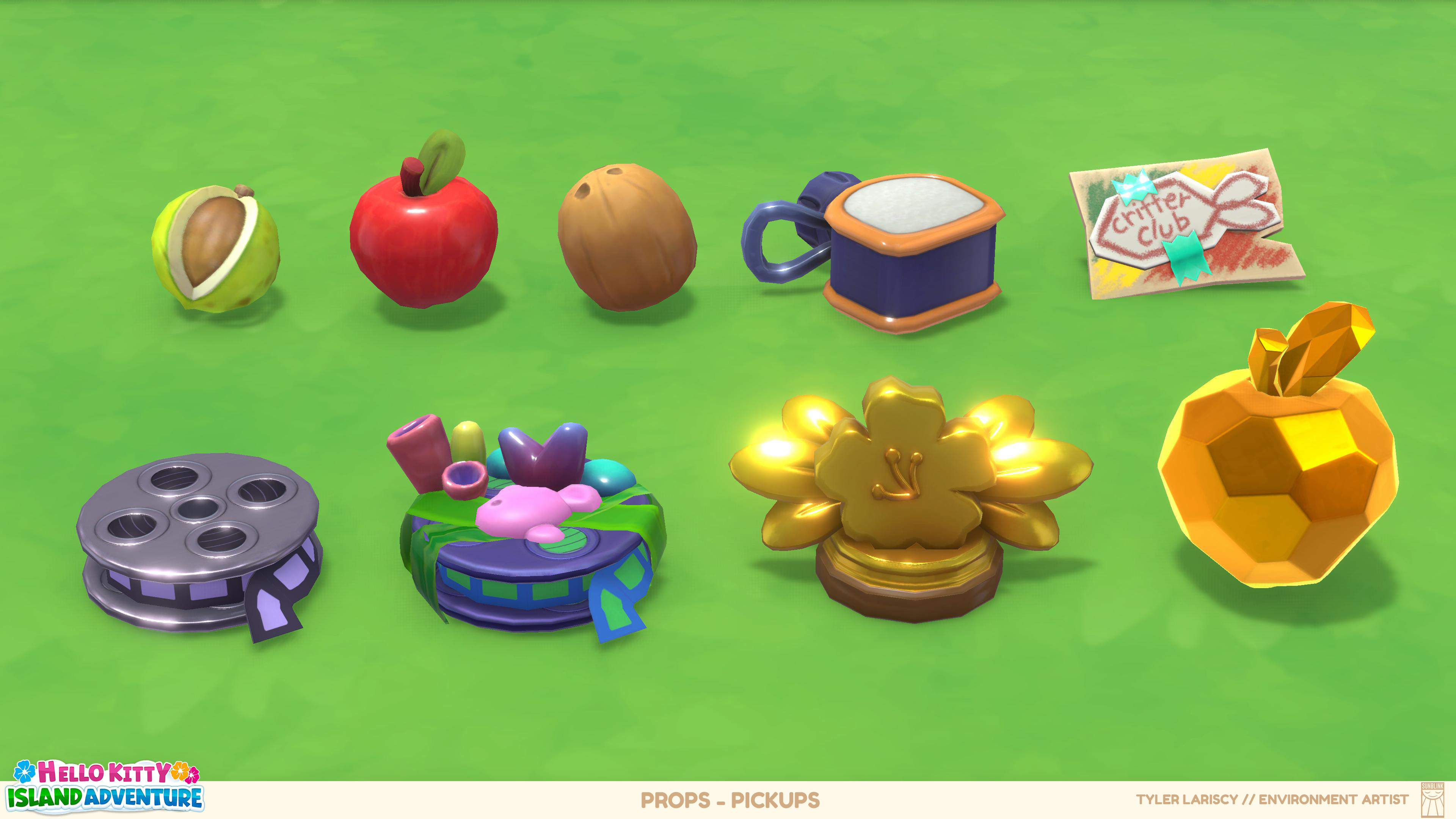Items found in various places in the game to be picked up by the player. Ranging from food items, to mission items and to stamina pickups.