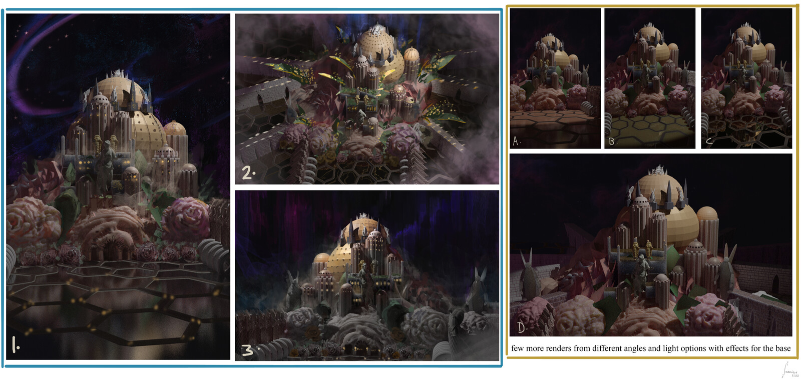 second set of sketches with sketch #1 as the main source to iterate upon
