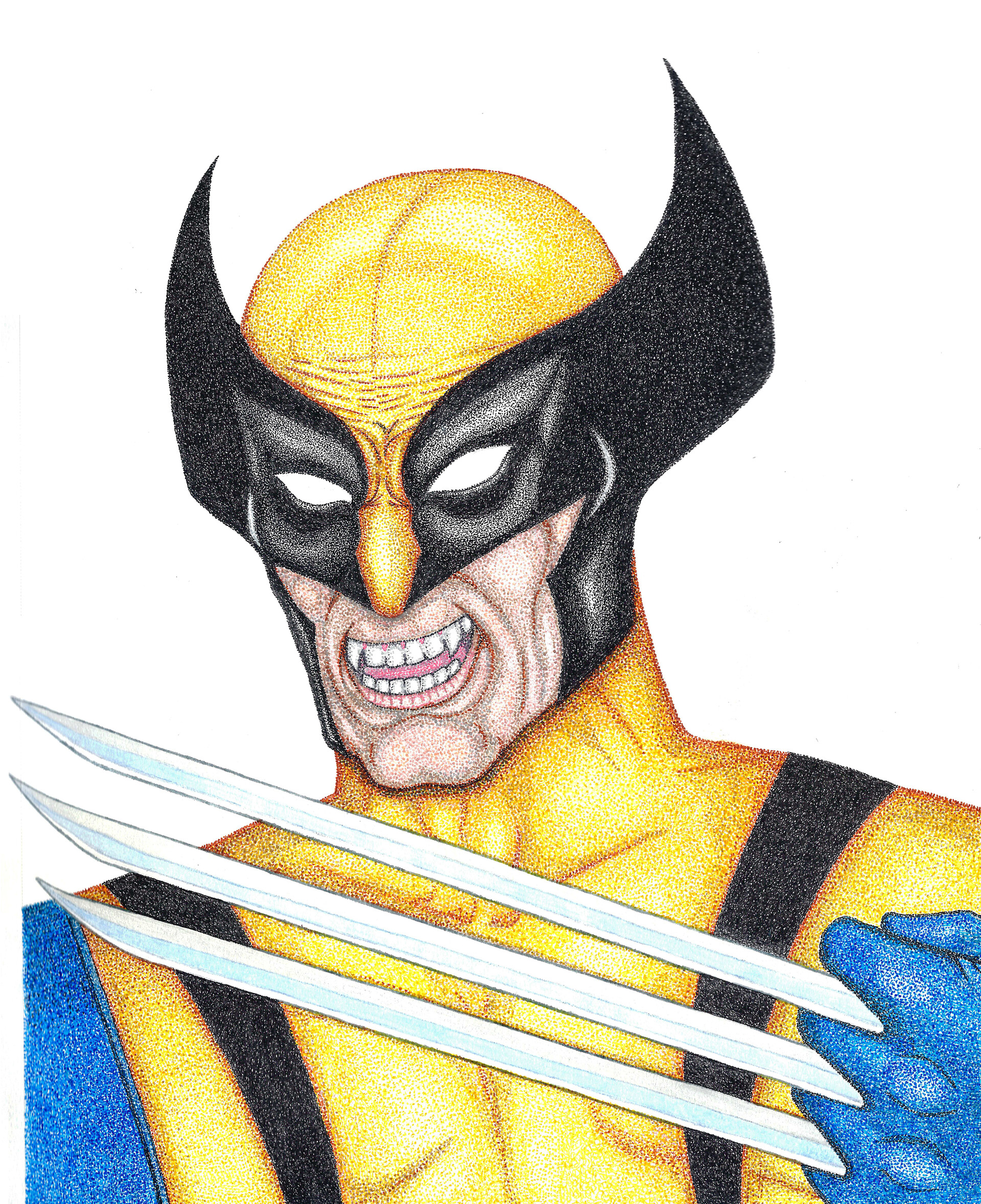 ArtStation - Wolverine Portrait Stippling