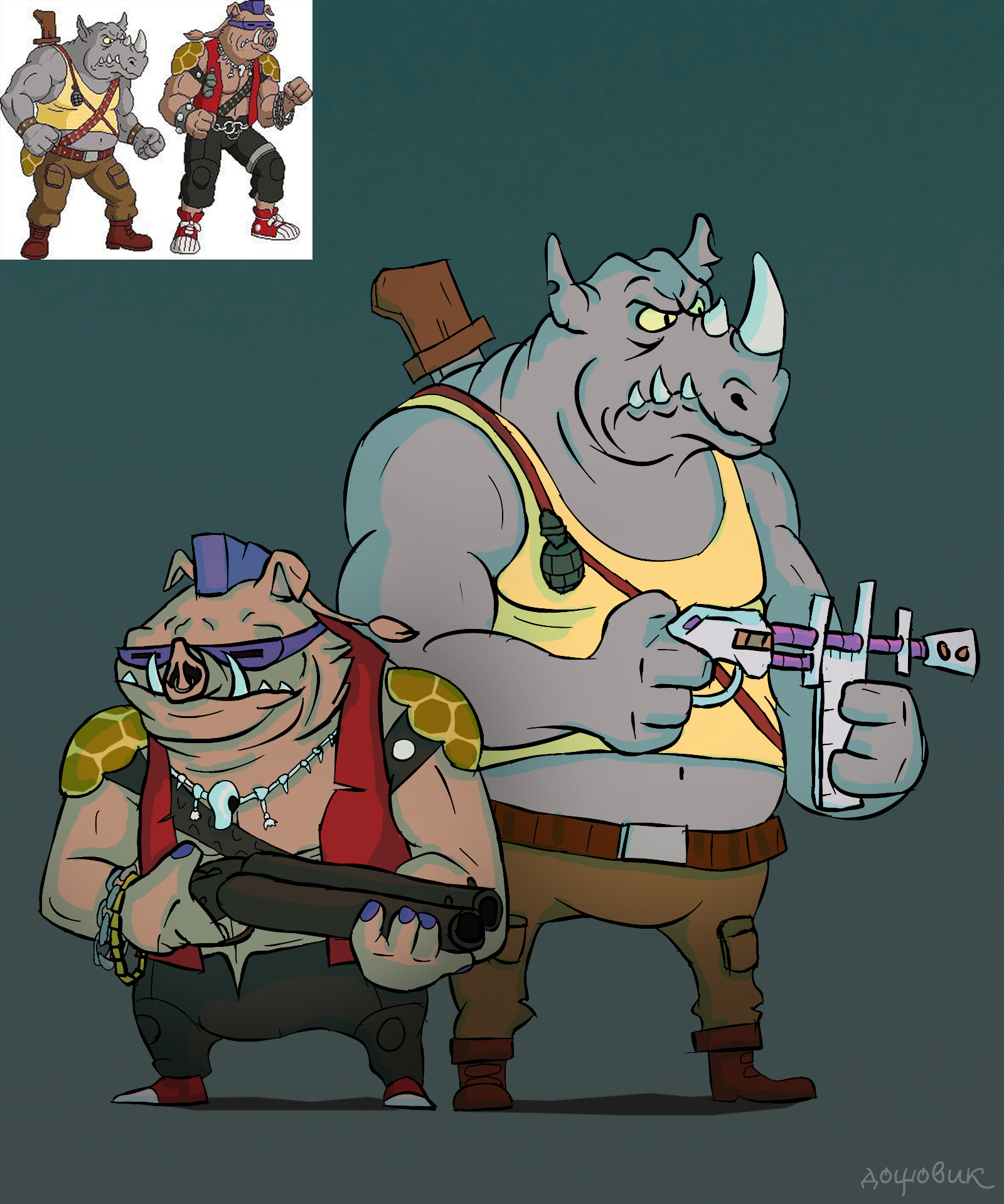 ArtStation - Bebop and Rocksteady. FanArt