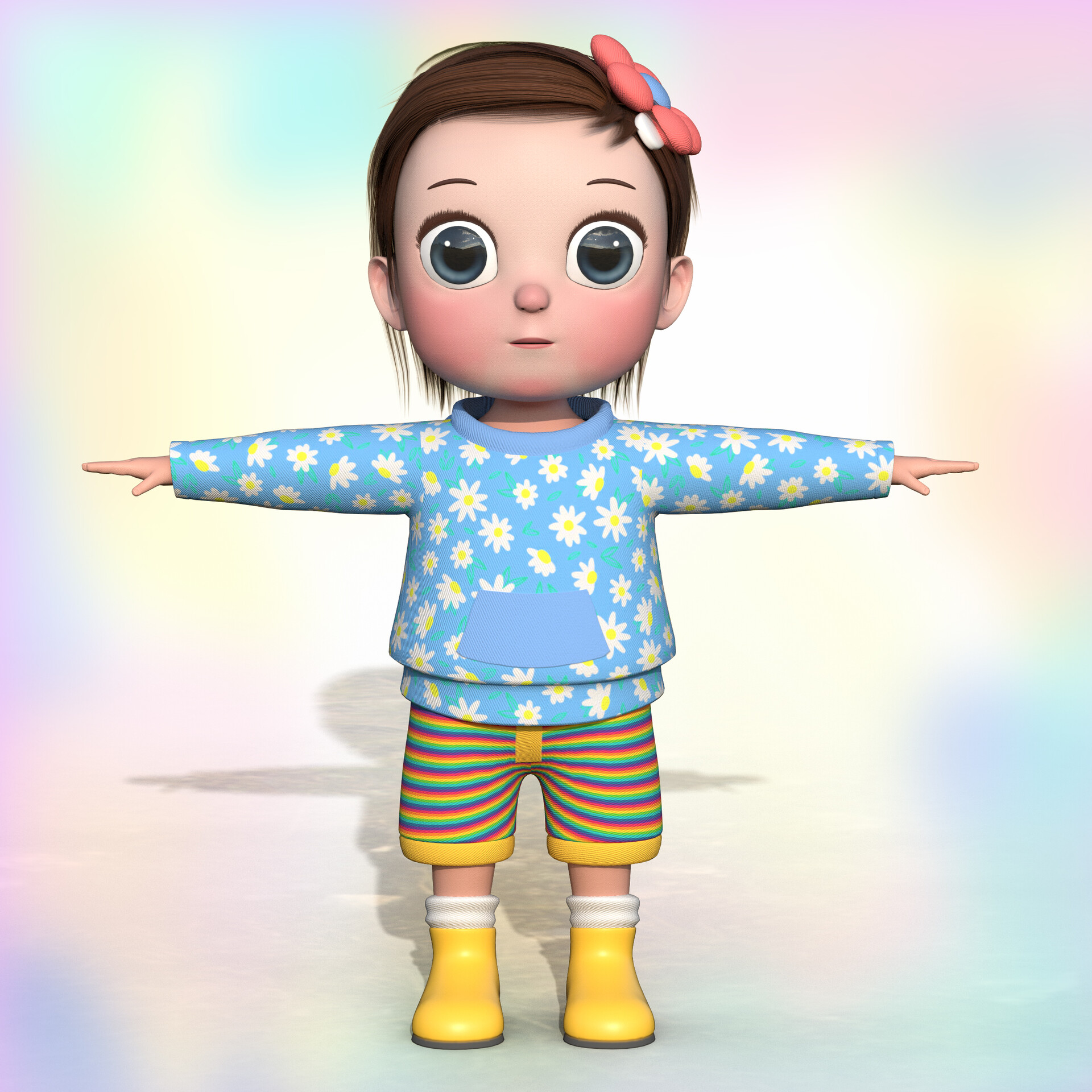 ArtStation cute baby girl character with kids room