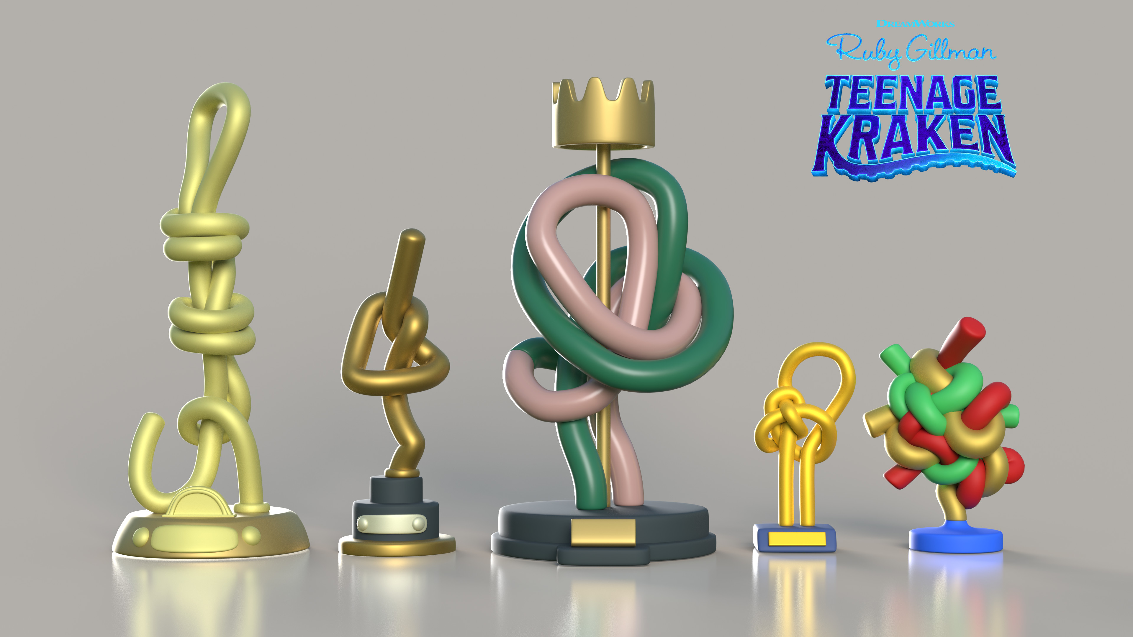 Knot tying trophies.