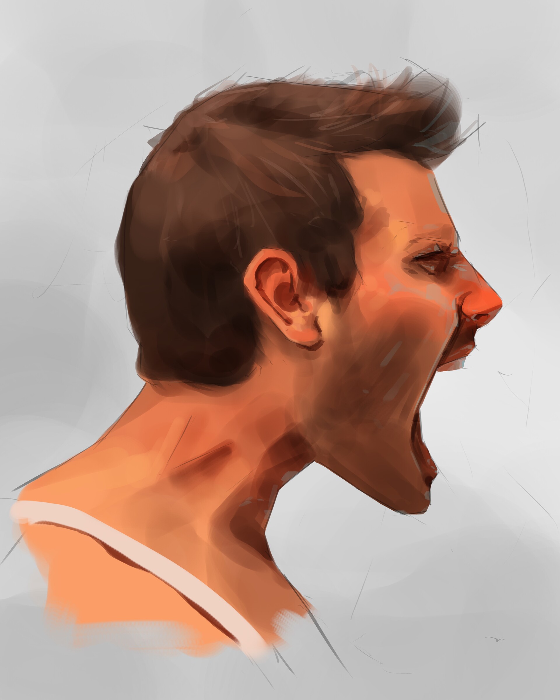 screaming profile drawing