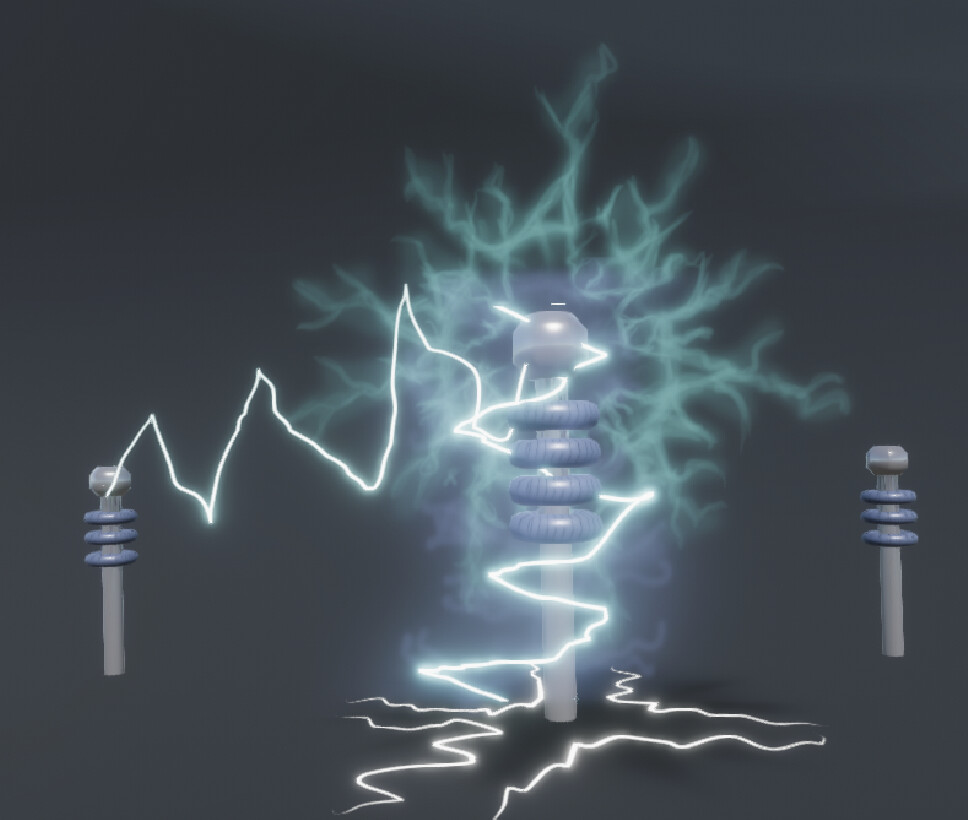 The initial surge, hitting the coil on the left first.