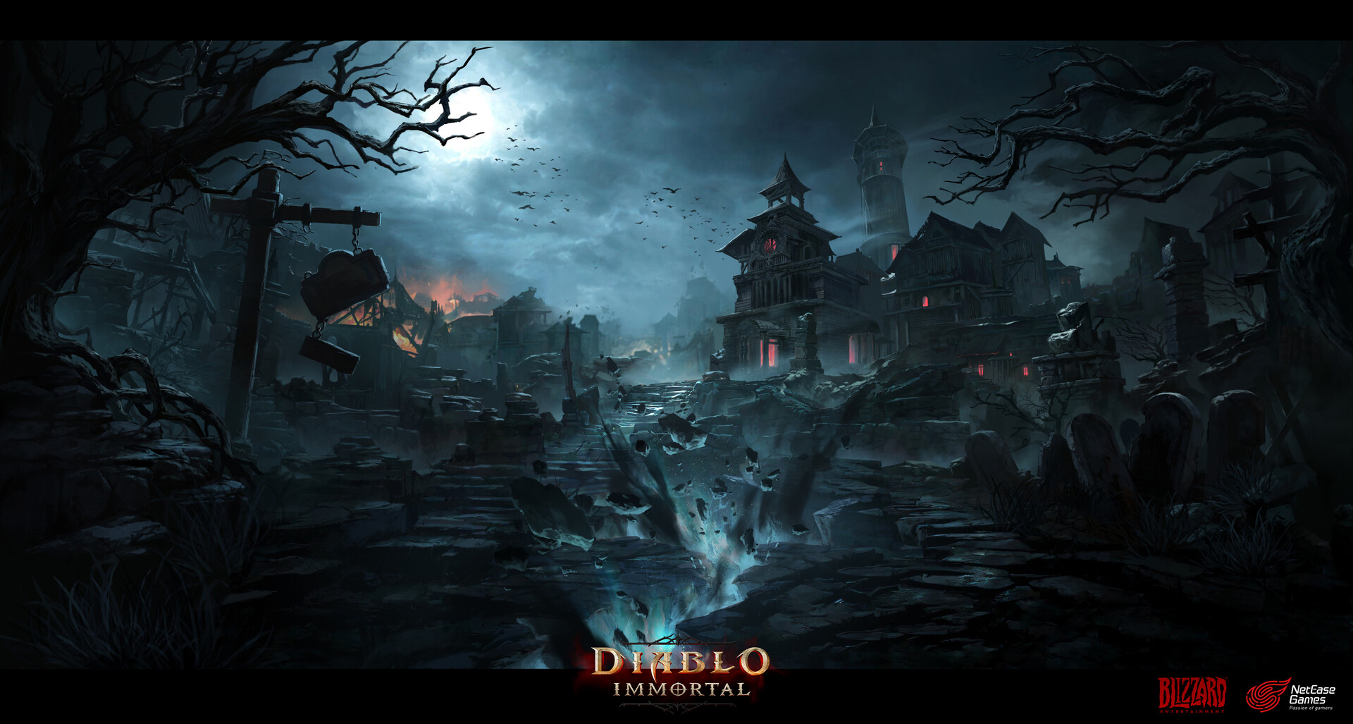 Login screen keyart illustration by Young Qin