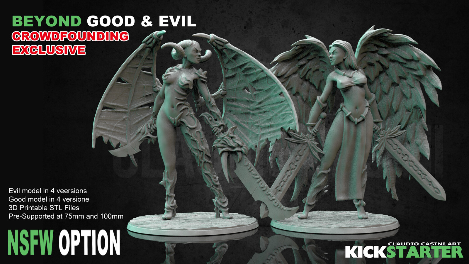 Beyond Good &amp; Evil - Angel &amp; Demon Pin-Up STLs for 3D Print