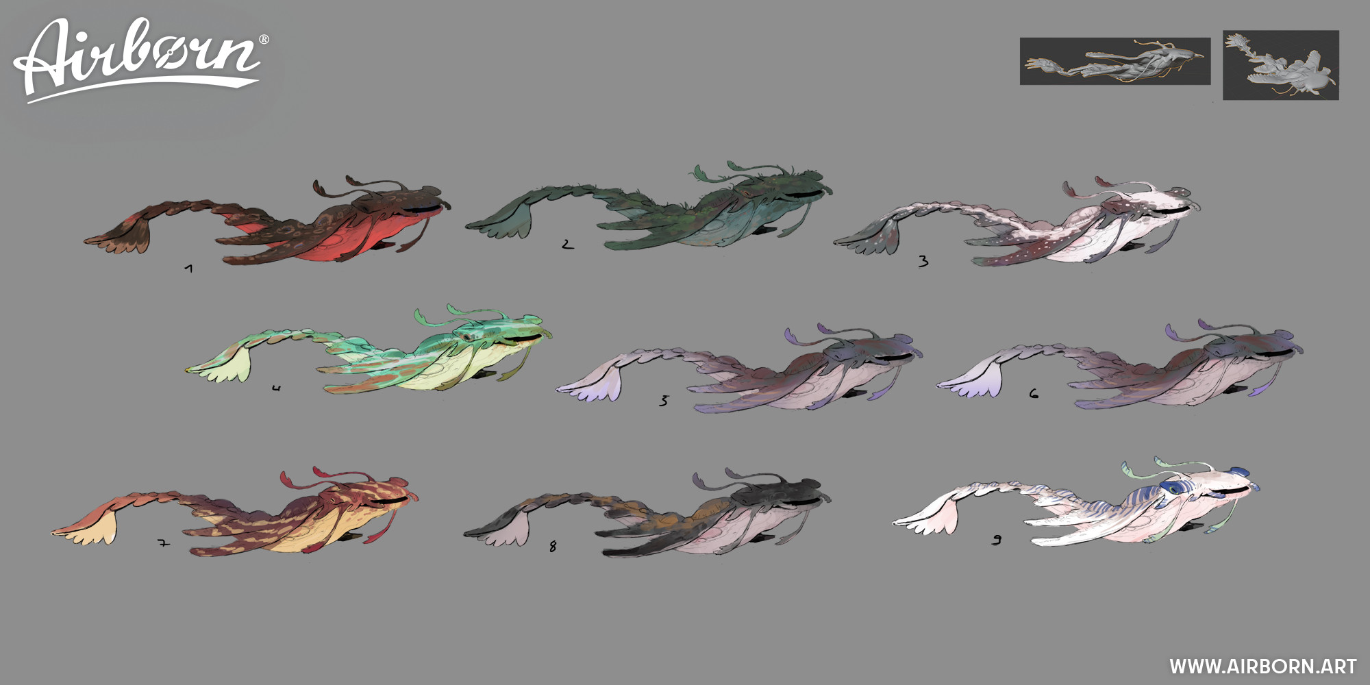 Giant Airwhale Concept Explorations by Ilka Hesche