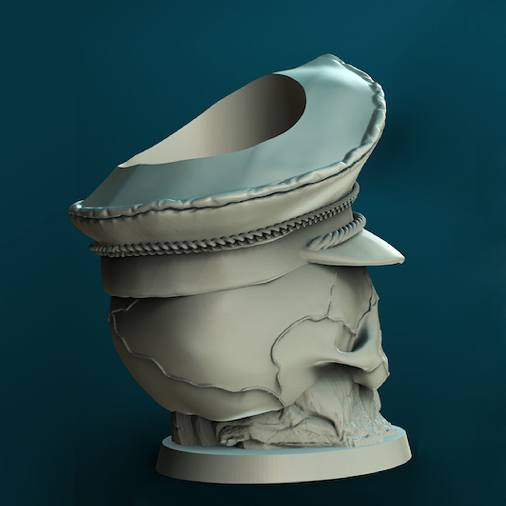 Black hills studios sargent skull planter stl format 3d printable